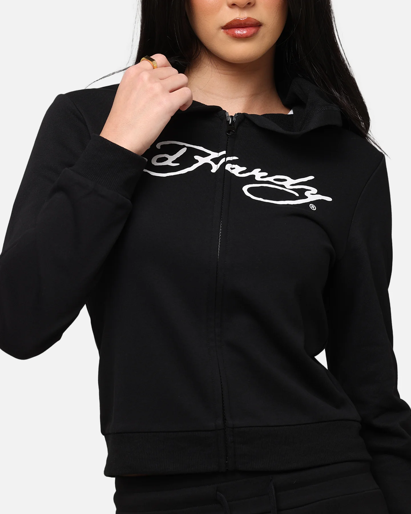 Ed Hardy Women's Flora Zip Hoodie Black - Image 8