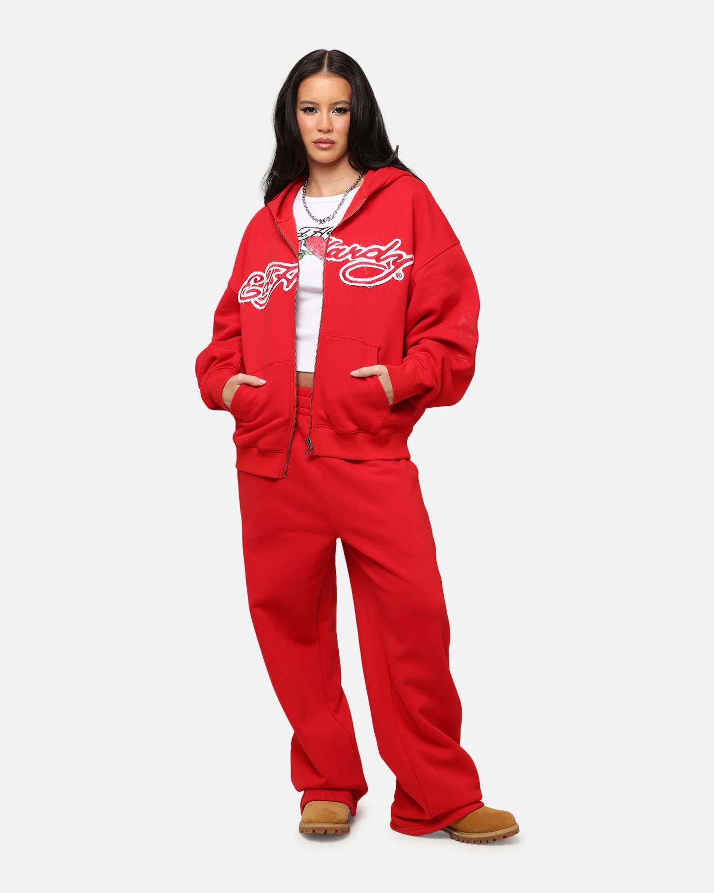 Ed Hardy Women's Rose Trackpants Red - Image 2