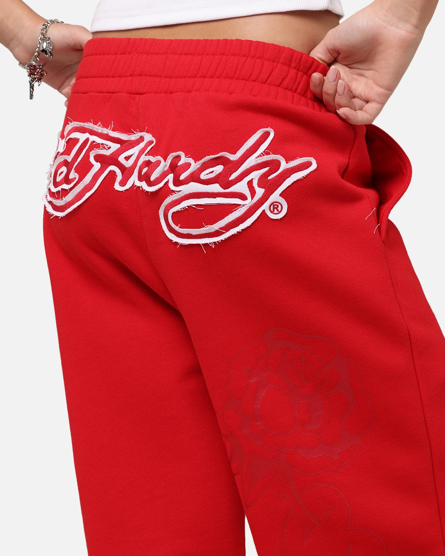 Ed Hardy Women's Rose Trackpants Red - Image 3