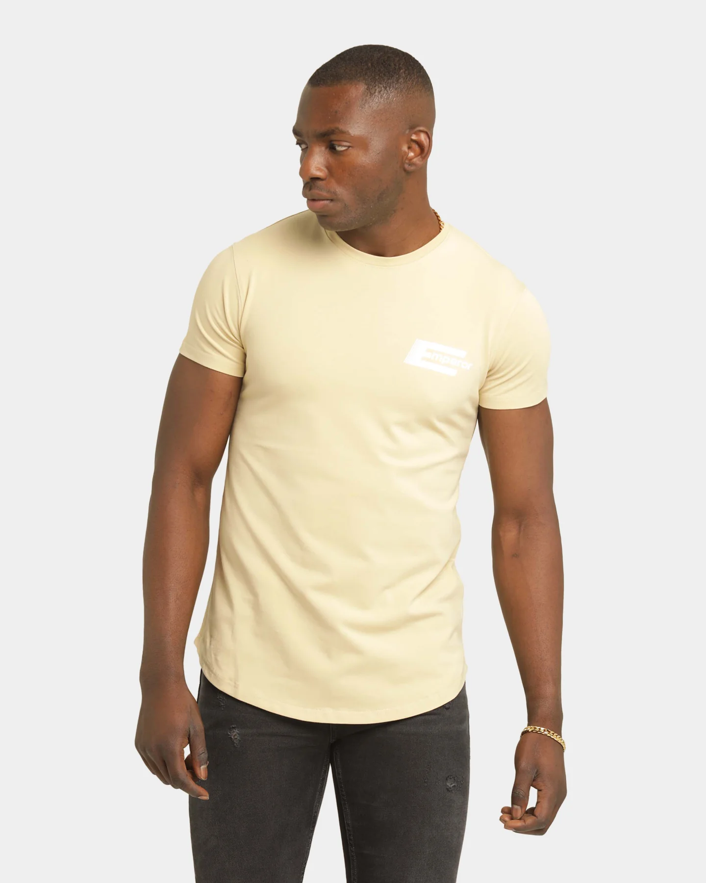 Emperor Apparel Distinction After Dark Short Sleeve T-Shirt Sand/White - Image 2