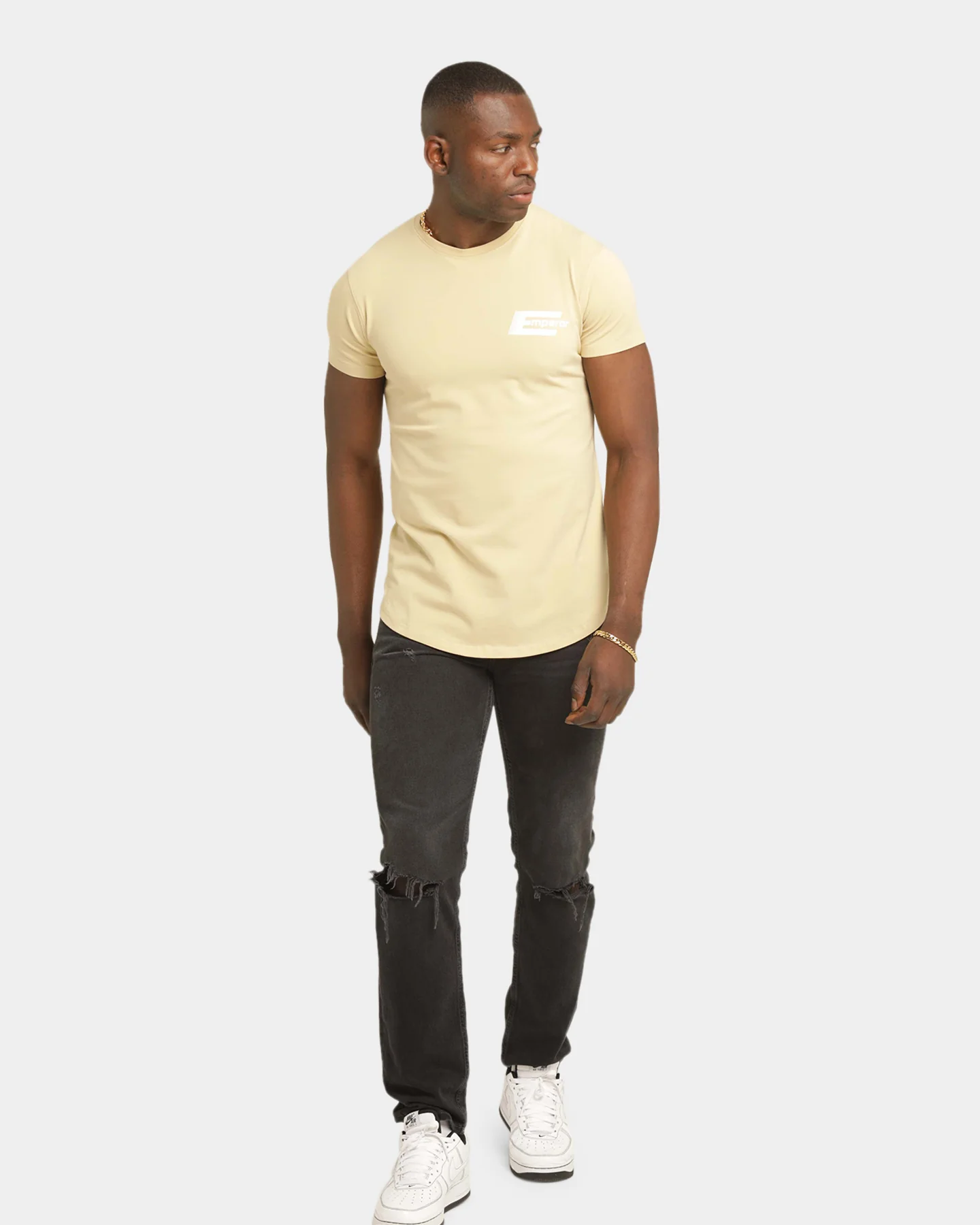 Emperor Apparel Distinction After Dark Short Sleeve T-Shirt Sand/White - Image 3
