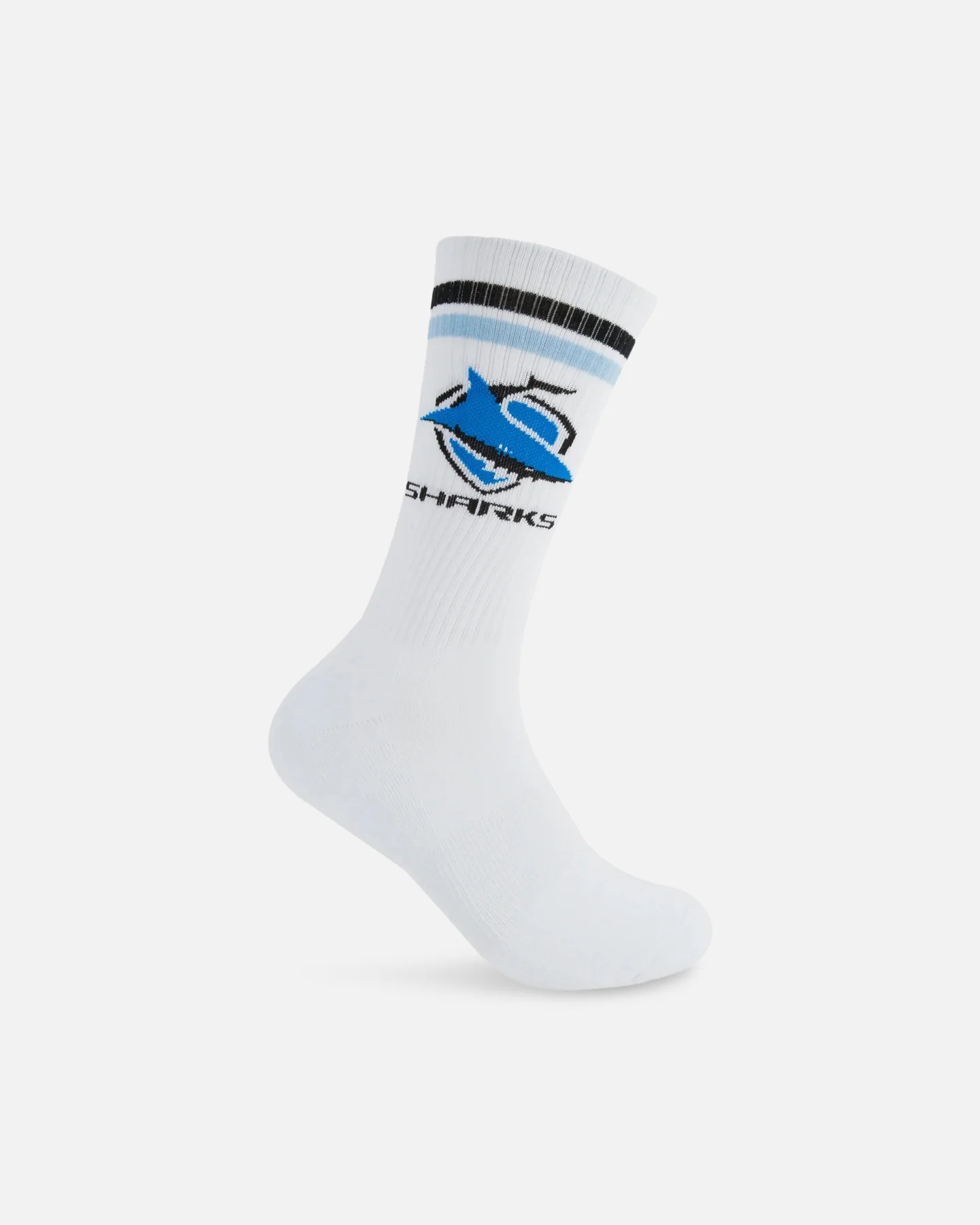 Foot-ies Cronulla-Sutherland Sharks Crew Socks 2 Pack Blue/White - Image 4