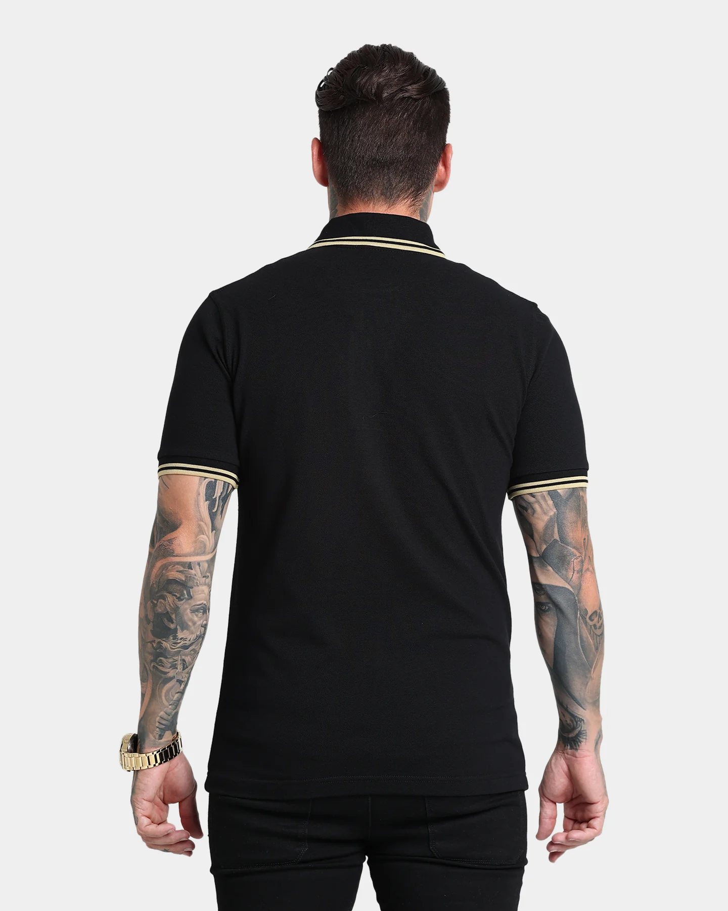 Fred Perry Twin Tipped Fred Perry Shirt Black/Champagne - Image 4