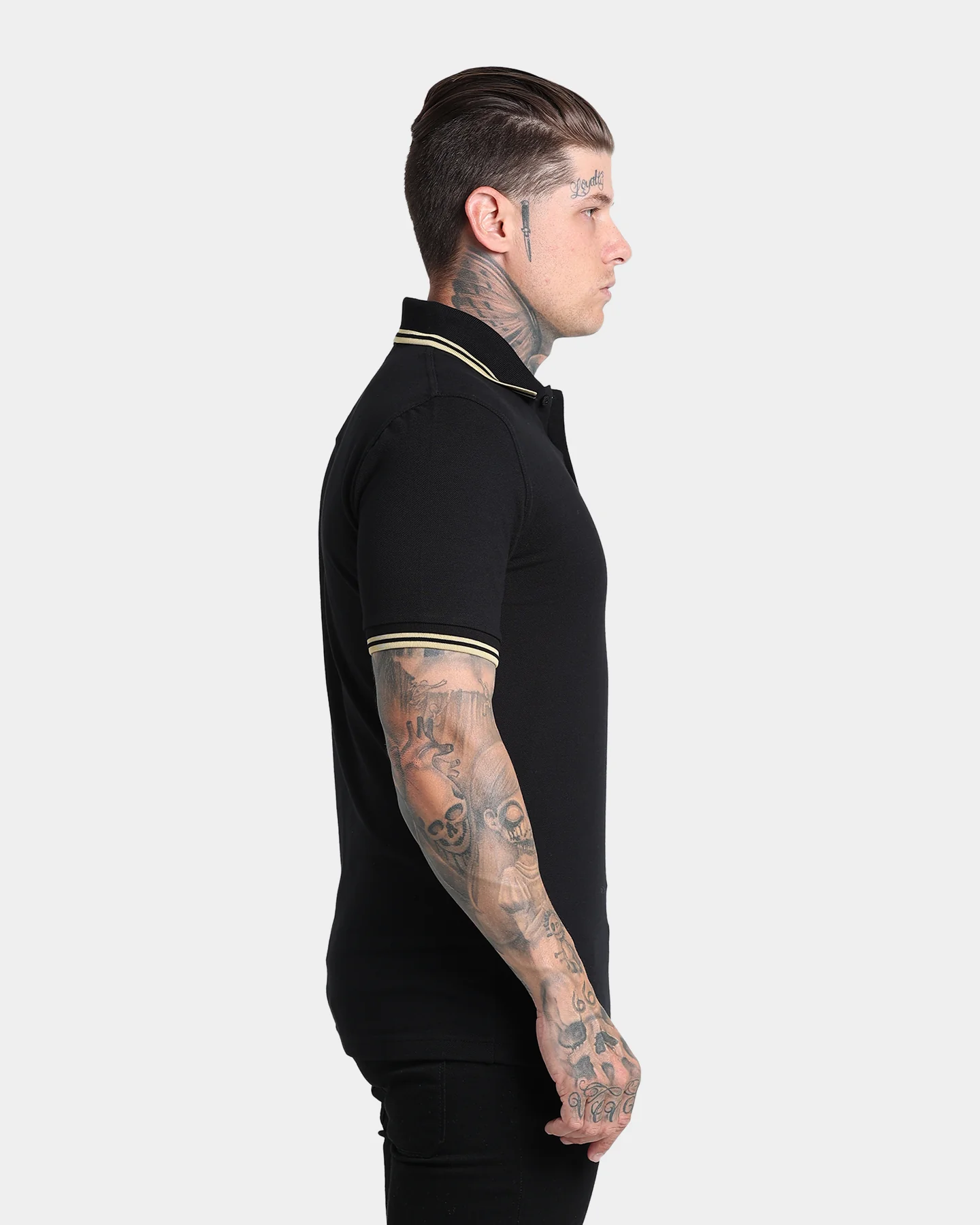 Fred Perry Twin Tipped Fred Perry Shirt Black/Champagne - Image 5