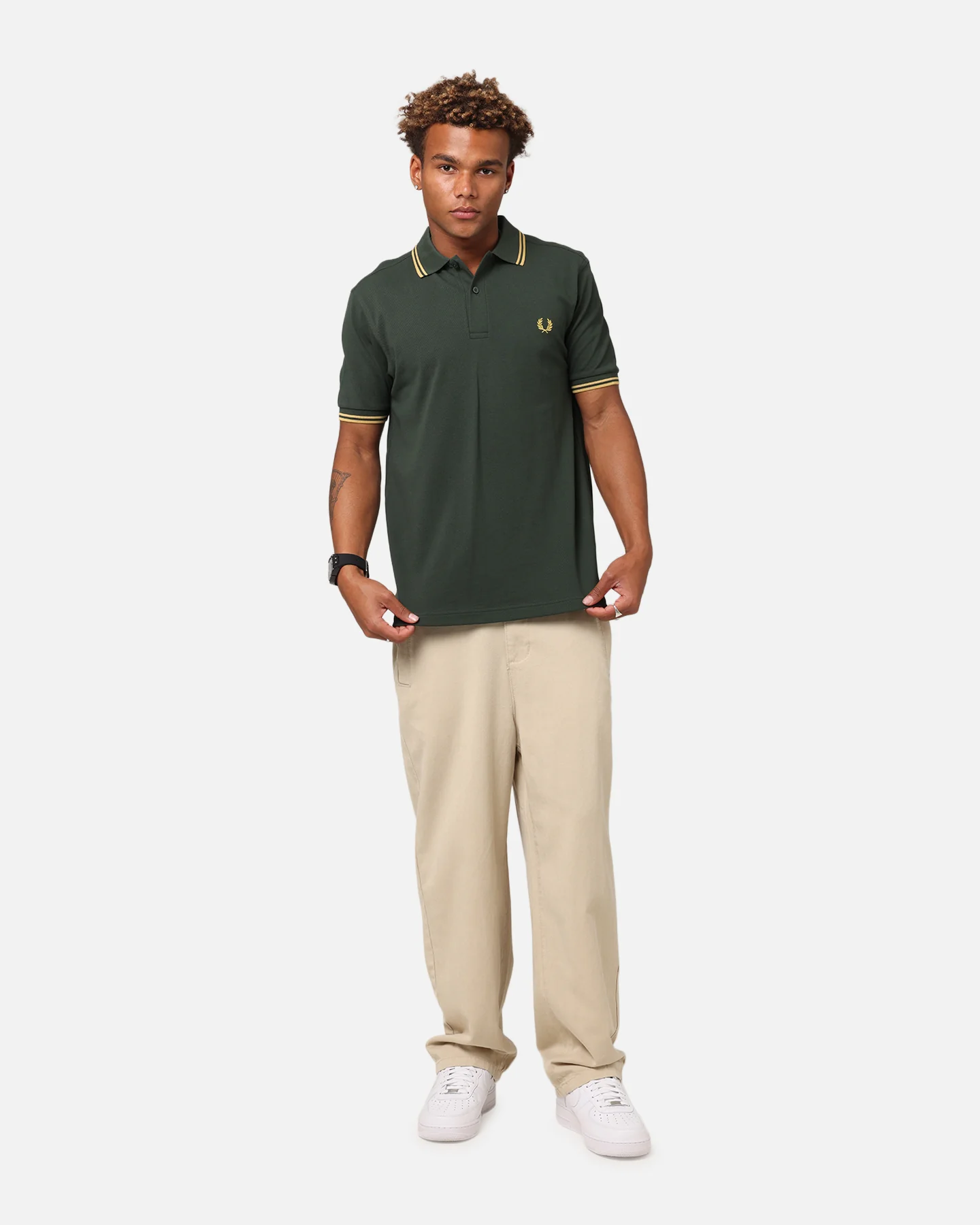 Fred Perry Twin Tipped Polo Shirt Green - Image 2