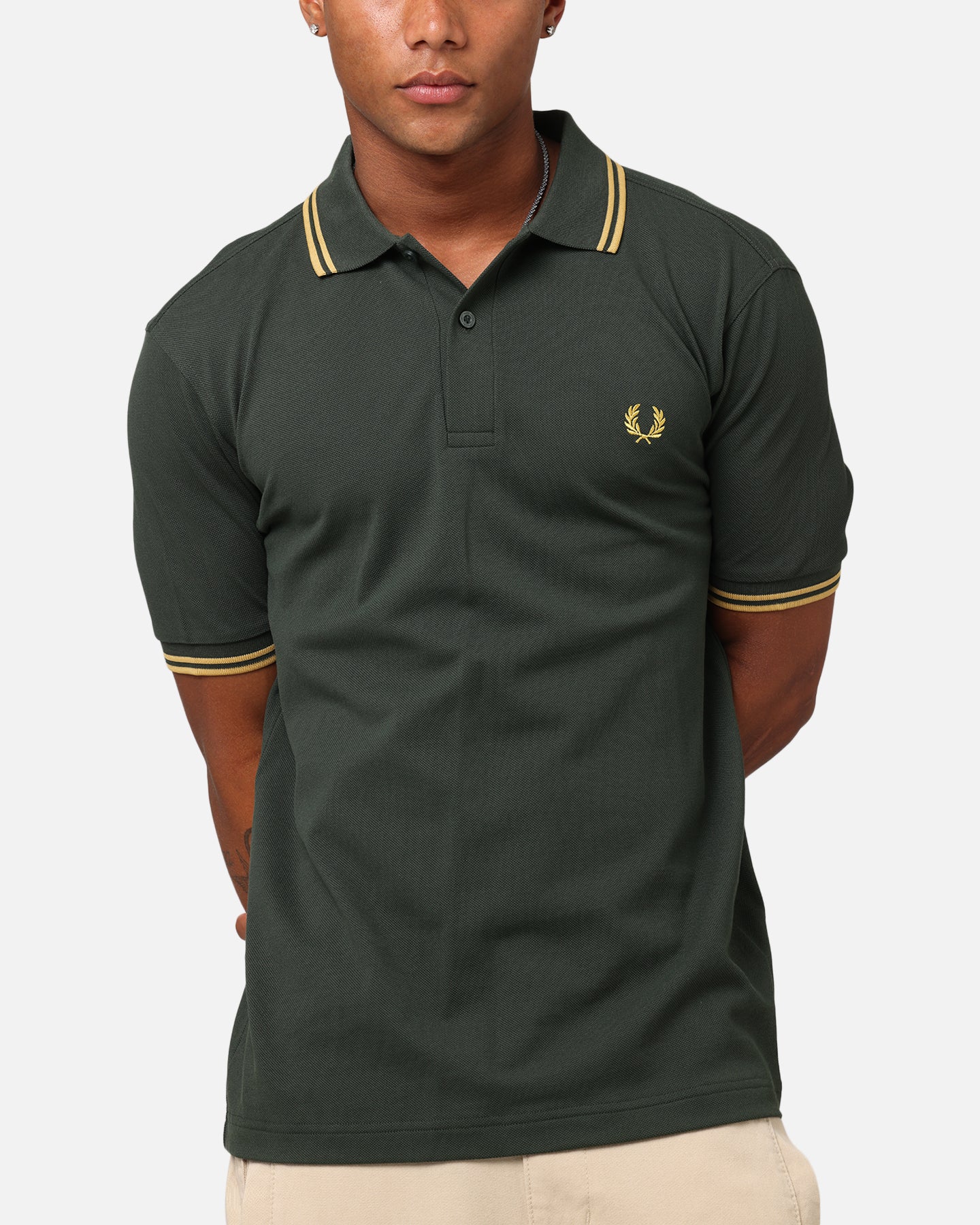 Fred Perry Twin Tipped Polo Shirt Green - Image 6