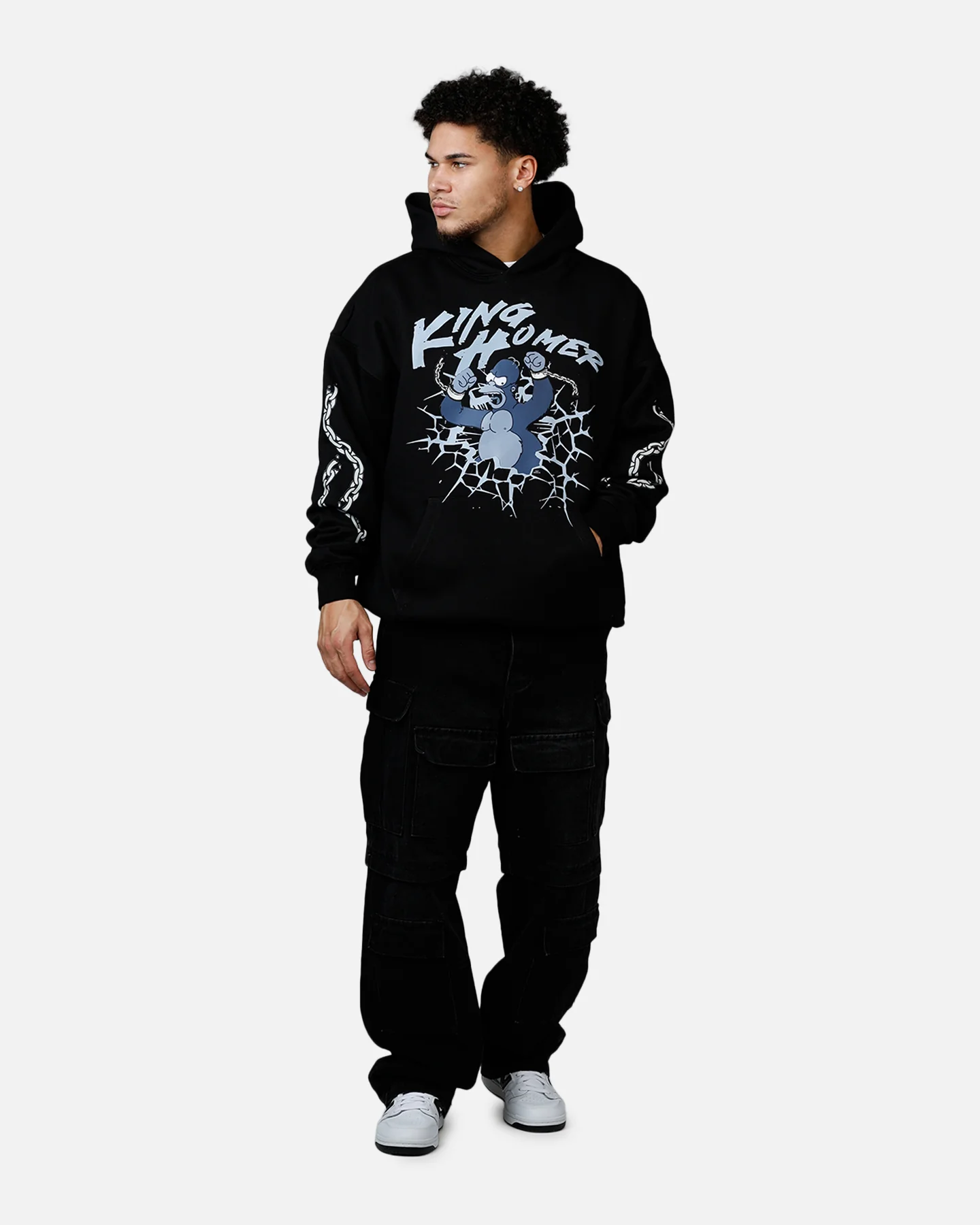 Freeze Max The Simpsons 'The Simpson Treehouse Of Horror' King Homer Hoodie Black - Image 3
