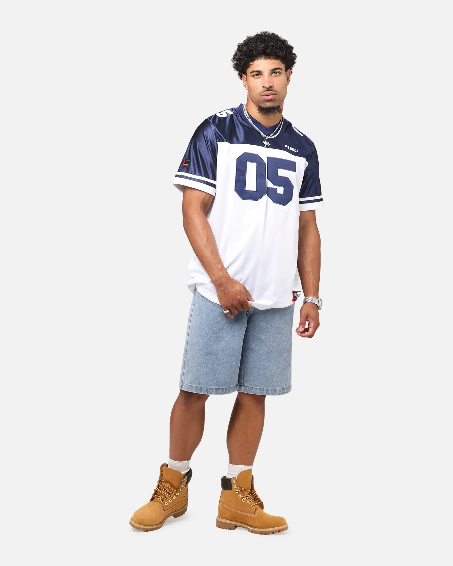 Fubu Football Jersey White/Navy - Image 3
