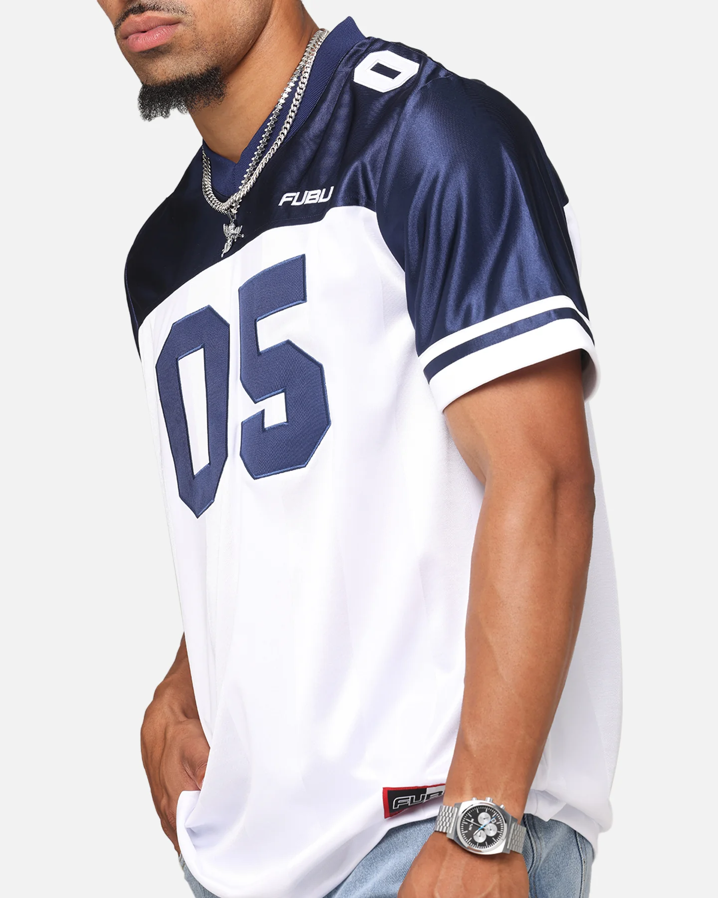 Fubu Football Jersey White/Navy - Image 7