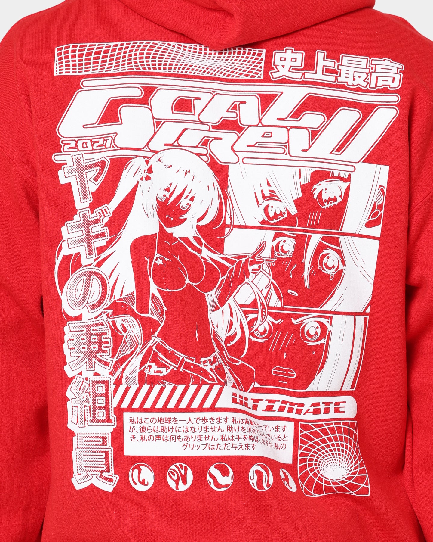 Goat Crew Anime Hoodie Red - Image 4