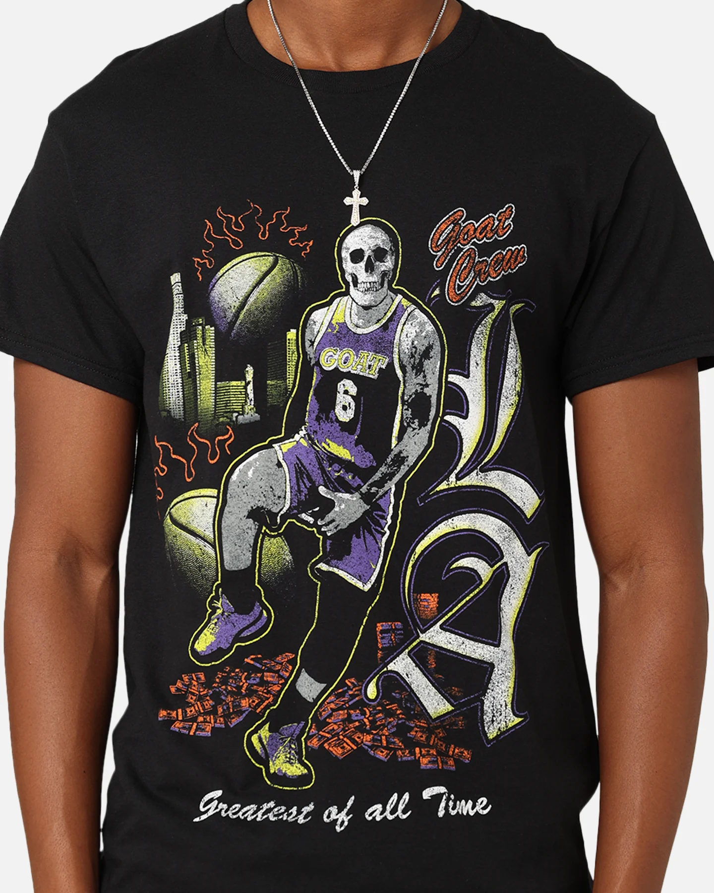 Goat Crew Big LA Baller T-Shirt Black - Image 3