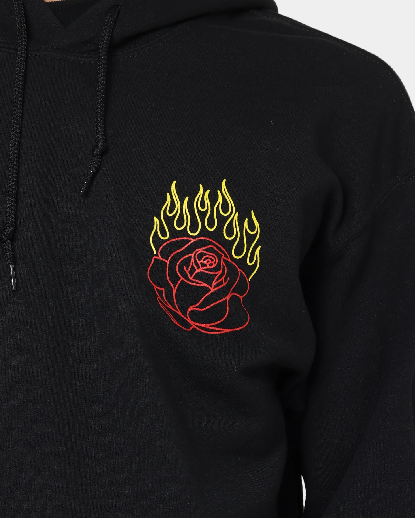 Goat Crew Fire Rose Hoodie Black - Image 3