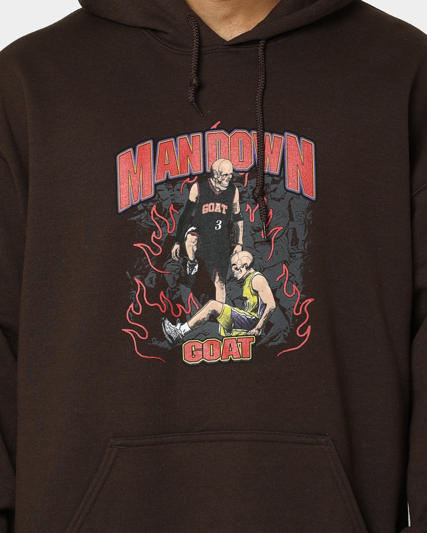Goat Crew Man Down Hoodie Brown - Image 4