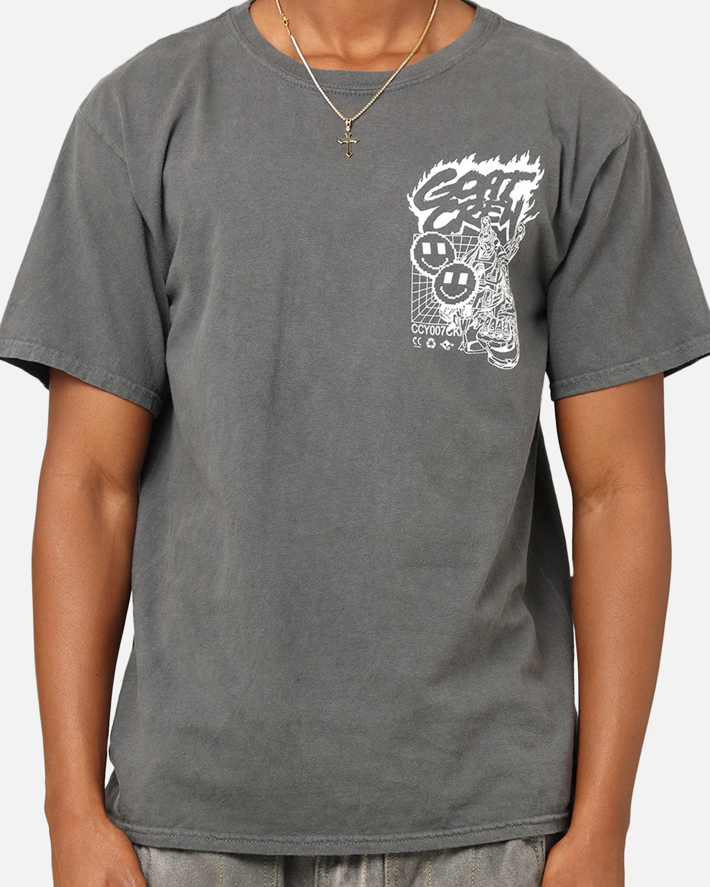 Goat Crew Robo Mech T-Shirt Off Black - Image 4