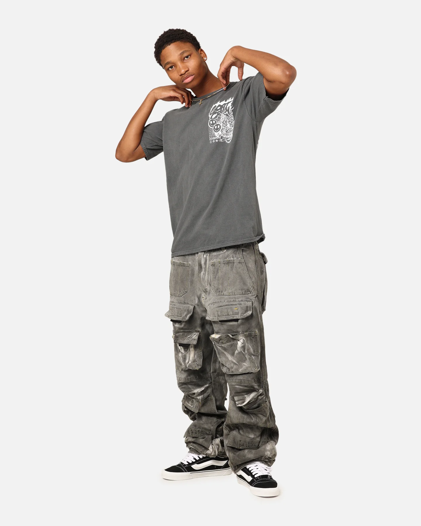 Goat Crew Robo Mech T-Shirt Off Black - Image 8