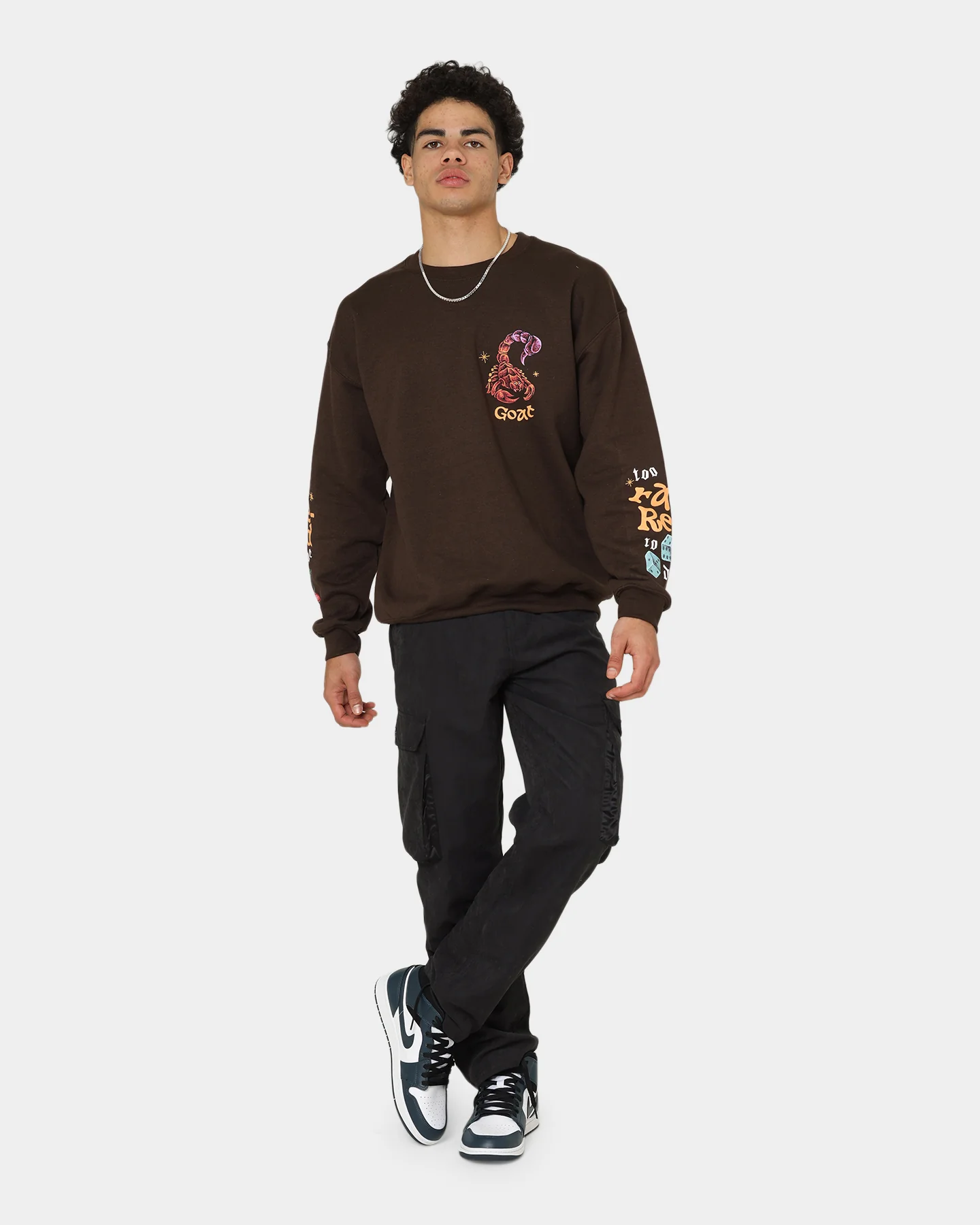 Goat Crew Too Weird To Live Vintage Crewneck Brown - Image 3