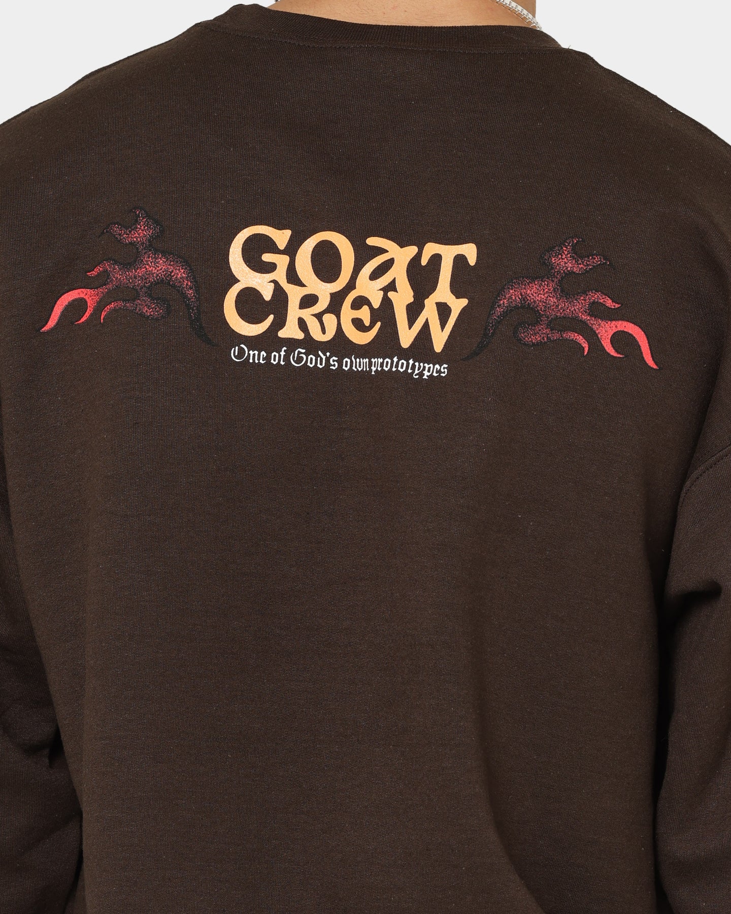 Goat Crew Too Weird To Live Vintage Crewneck Brown - Image 5
