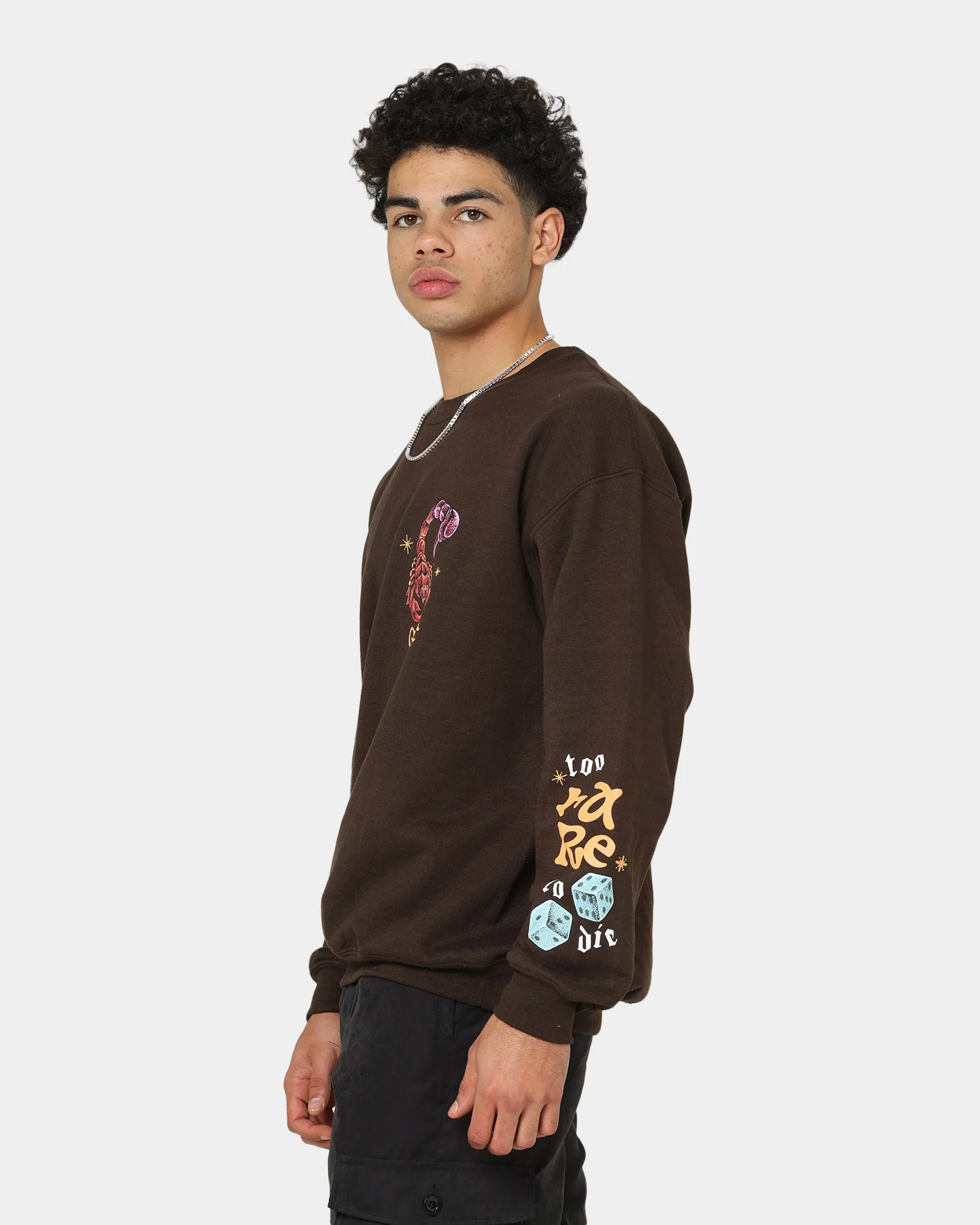 Goat Crew Too Weird To Live Vintage Crewneck Brown - Image 7