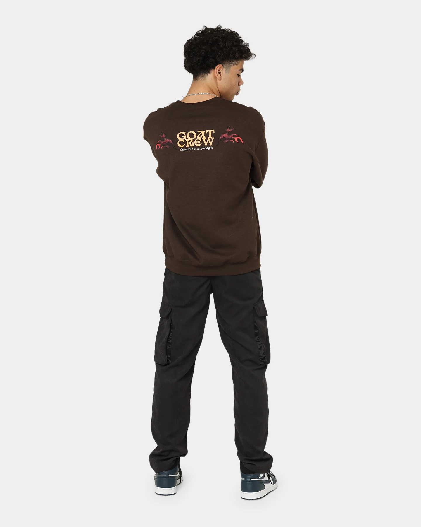Goat Crew Too Weird To Live Vintage Crewneck Brown - Image 8