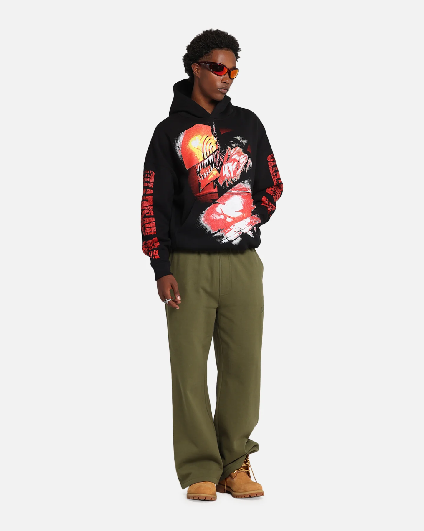 Goat Crew X Chainsaw Man Premium Hoodie Black - Image 2