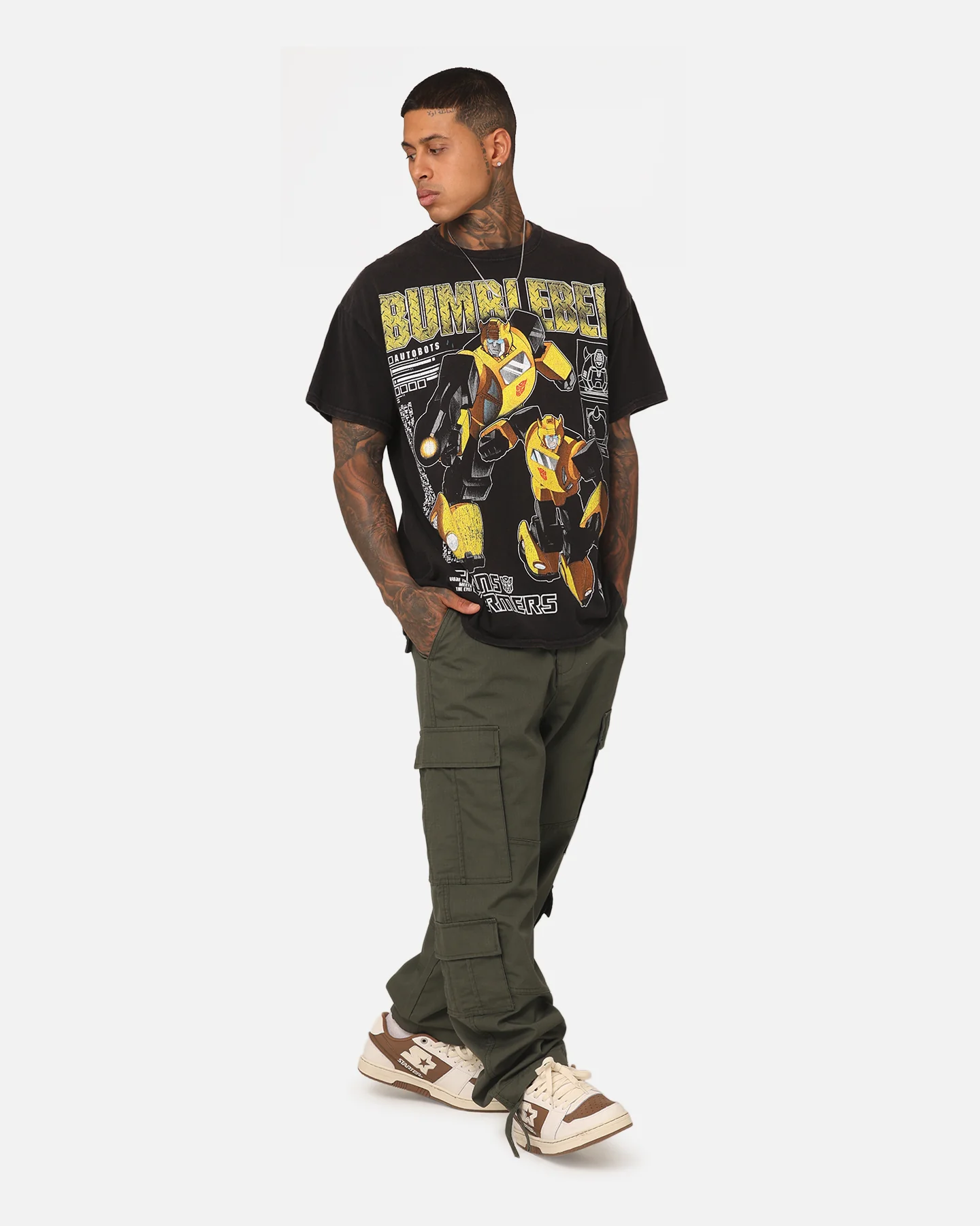 Goat Crew X Transformers Bumble Bee Vintage T-Shirt Black Wash - Image 2