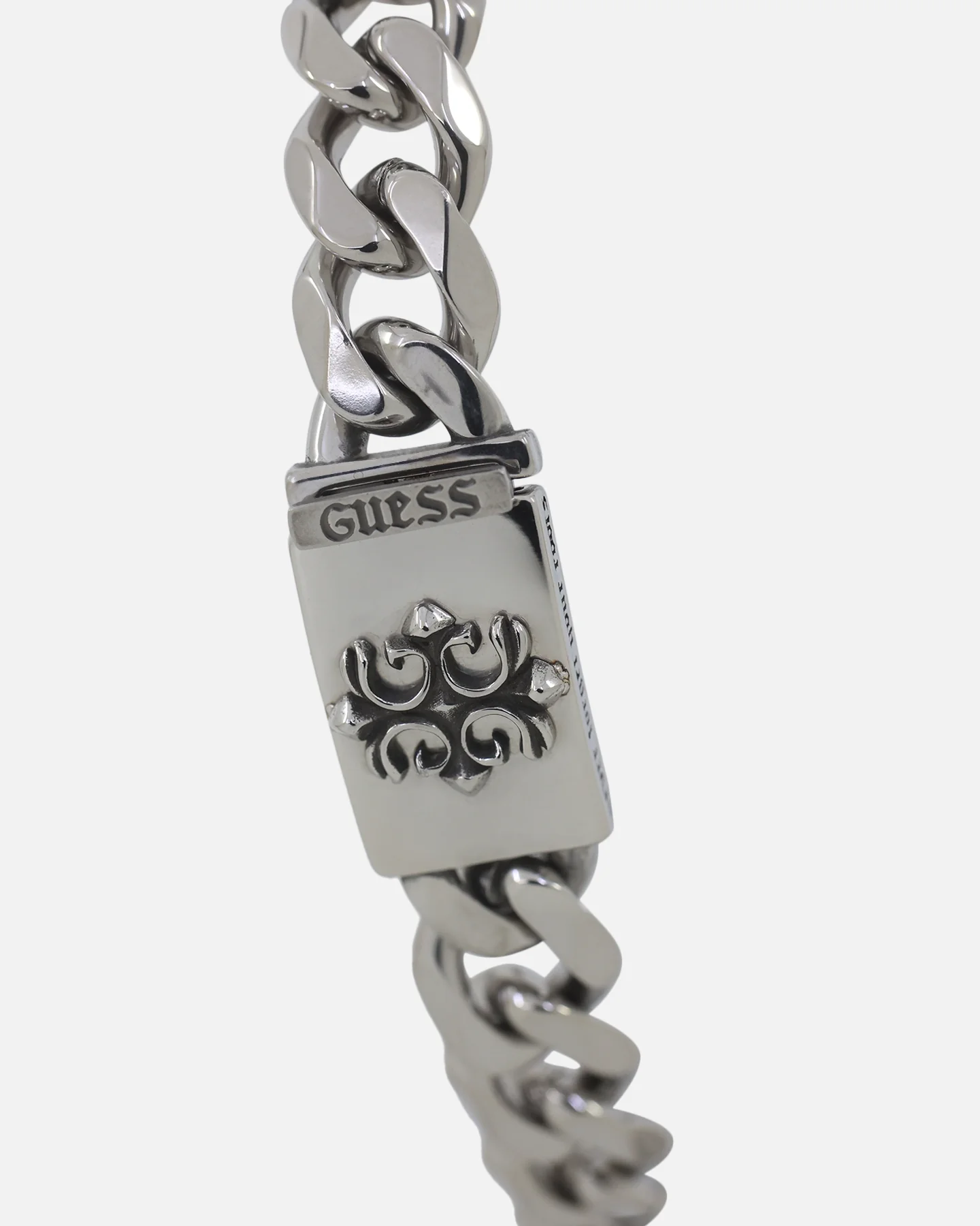 Guess Mainline 10mm 4G Rebel Curb Chain Bracelet Silver - Image 3