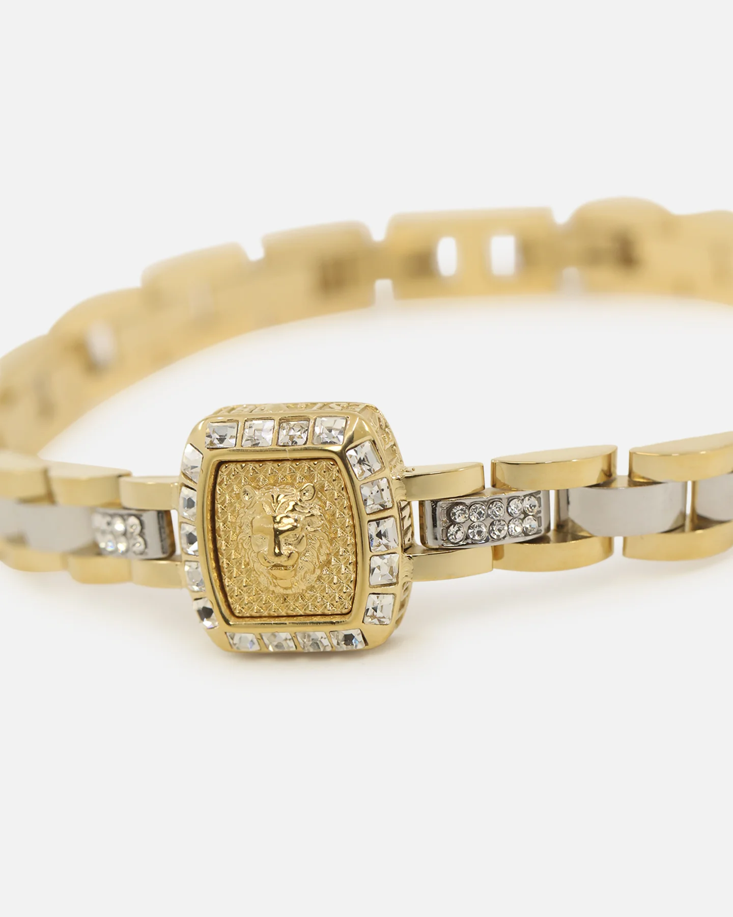 Guess Mainline 16mm Lion Crystal Bracelet Gold - Image 3