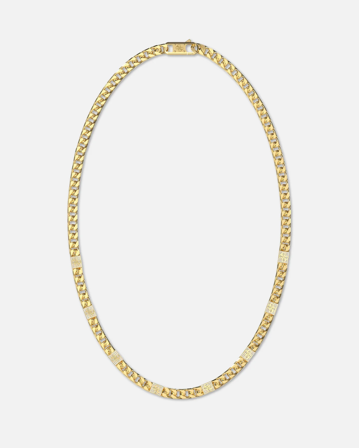 Guess Mainline 21" 4G Chain Pave Necklace Gold