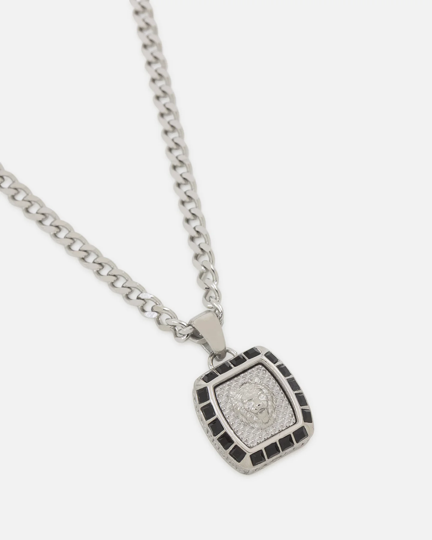 Guess Mainline 21" Lion 16mm Charm Necklace Silver - Image 3