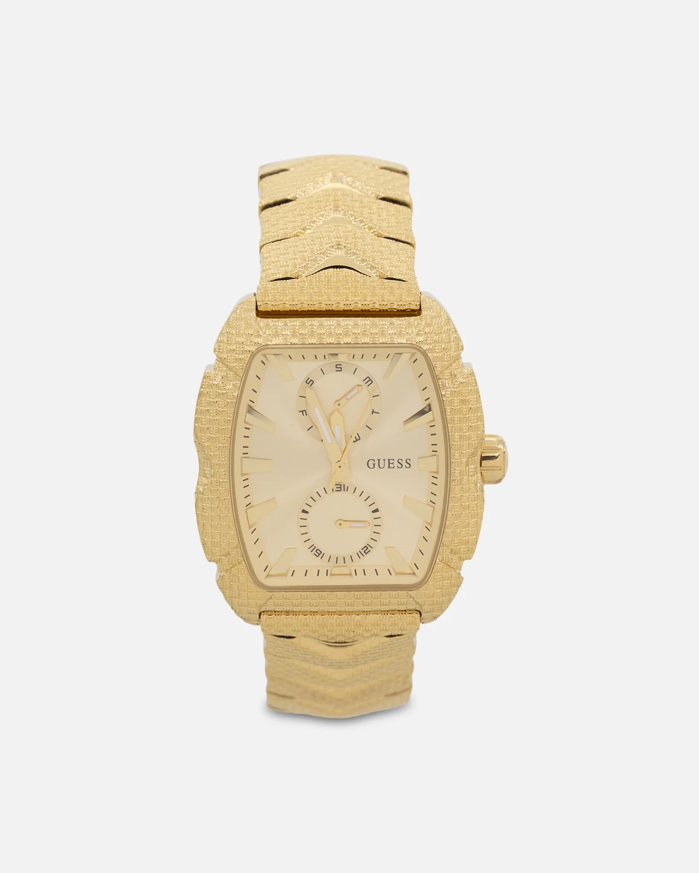 Guess Mainline Nile Textured Bracelet Watch Gold - Image 11
