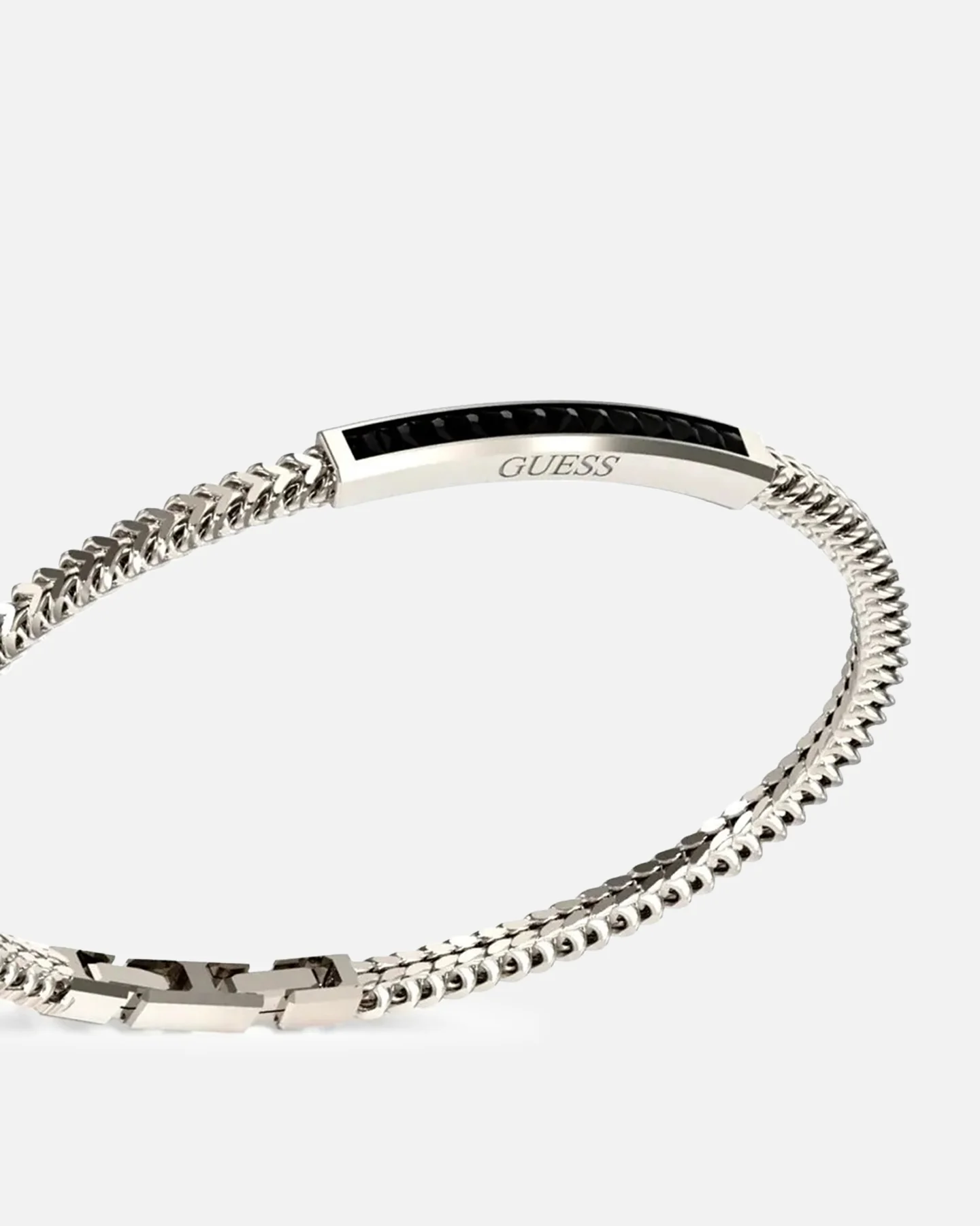 Guess Mainline Noir Crystals Plate Bracelet Steel - Image 3
