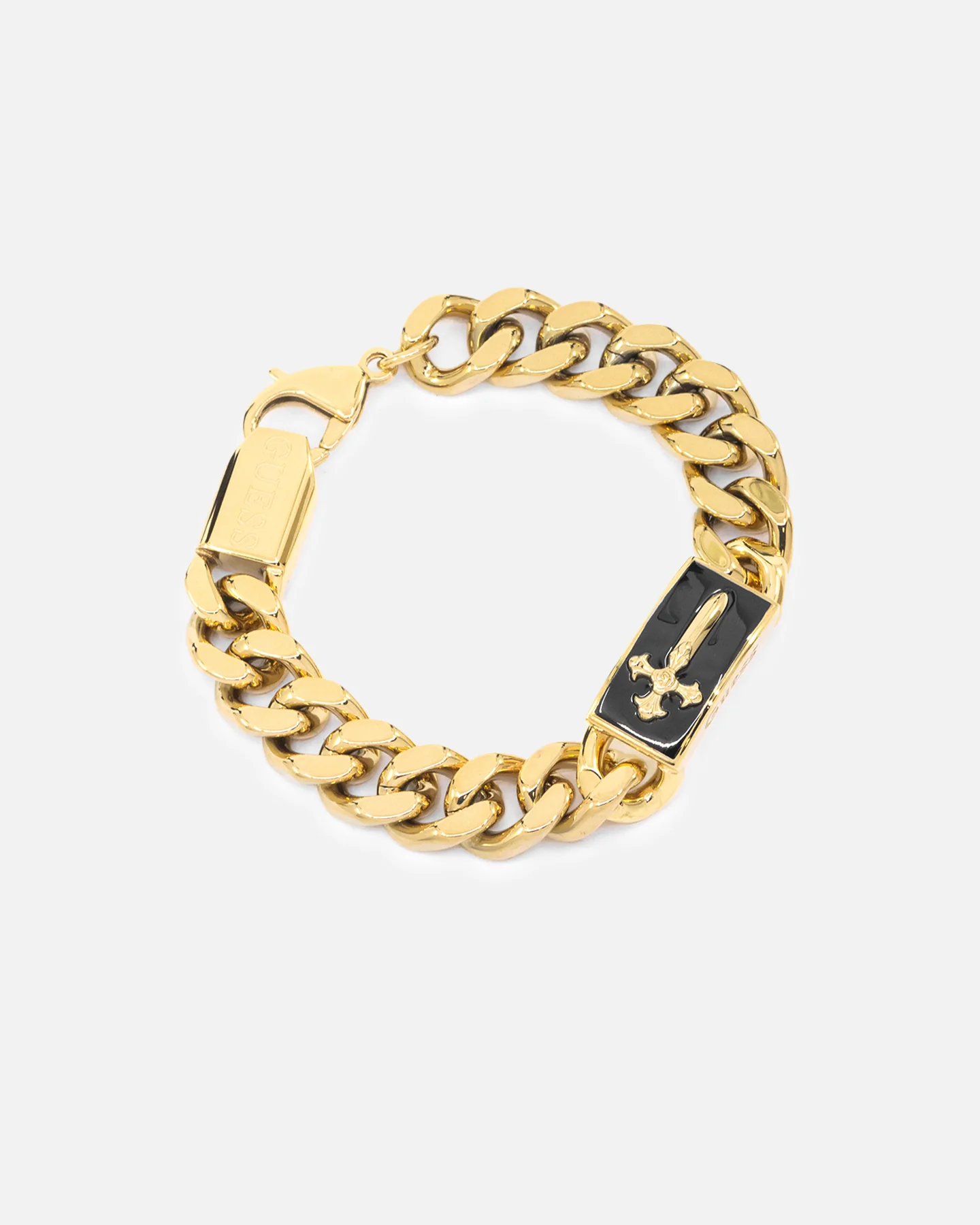 Guess Mainline South Alameda Shield Tag Bracelet Yellow Gold - Image 2