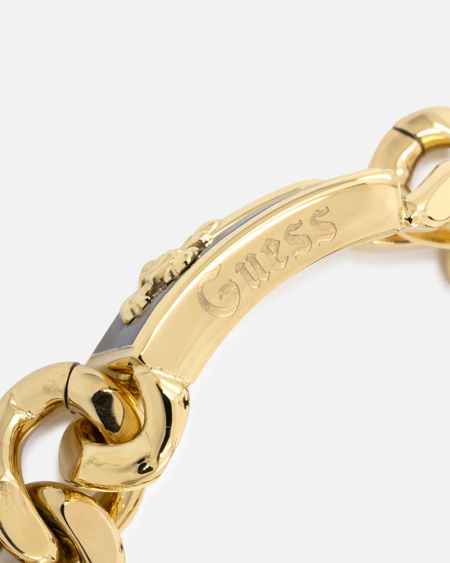 Guess Mainline South Alameda Shield Tag Bracelet Yellow Gold - Image 7