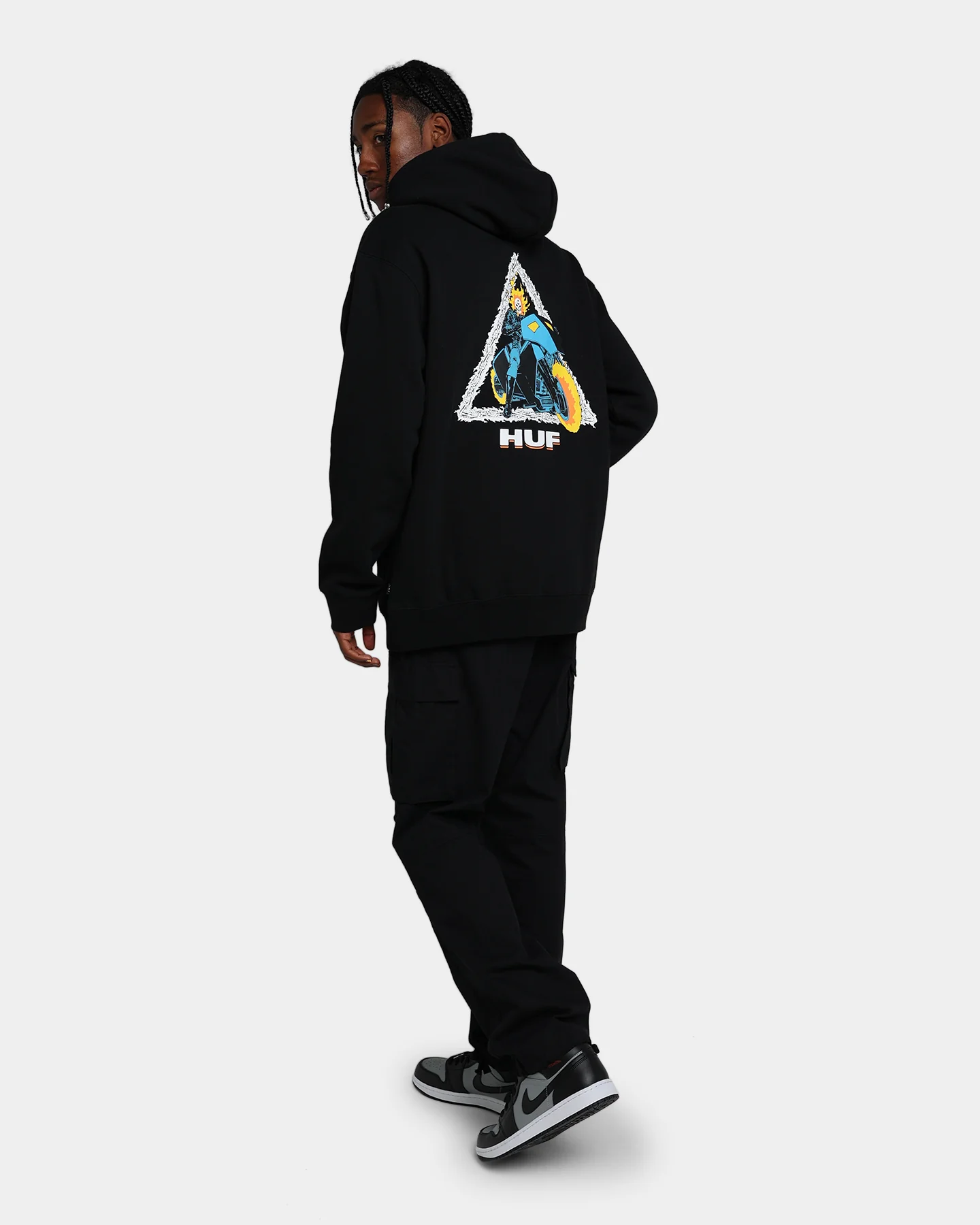 HUF X Marvel Ghost Rider TT Hoodie Black - Image 2
