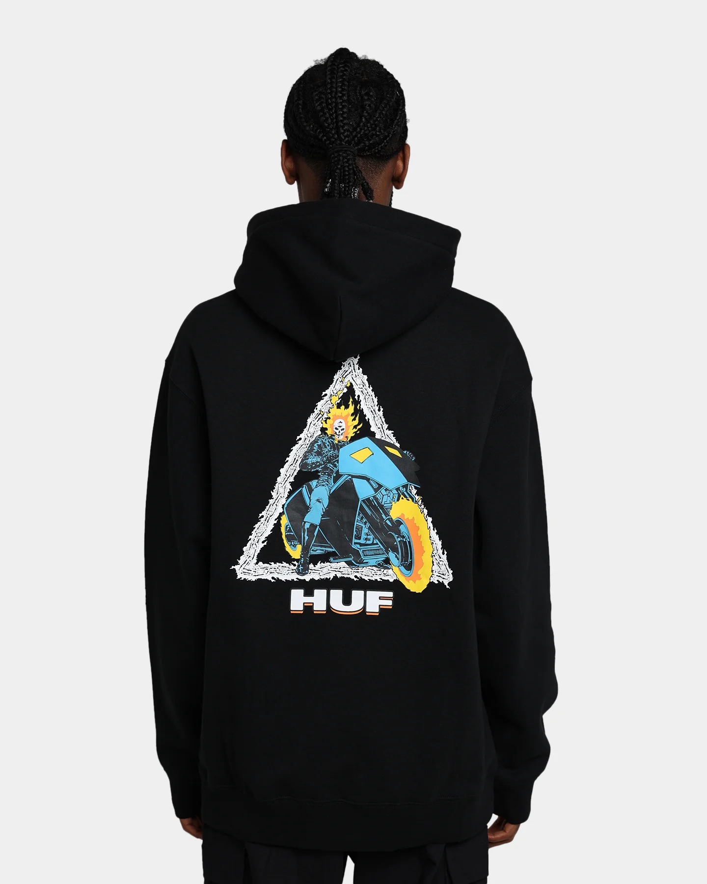 HUF X Marvel Ghost Rider TT Hoodie Black - Image 4