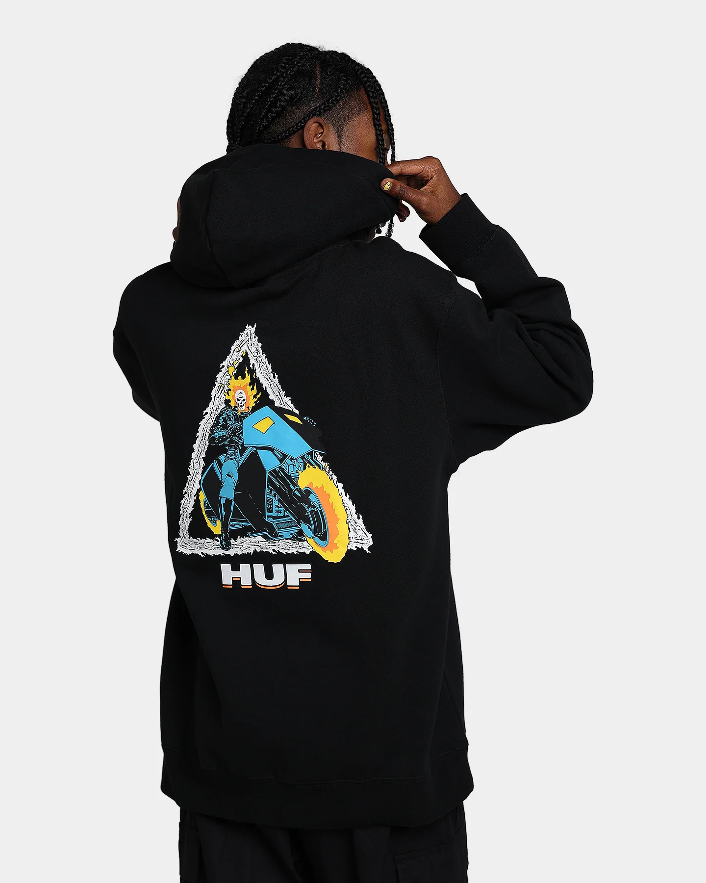 HUF X Marvel Ghost Rider TT Hoodie Black - Image 7