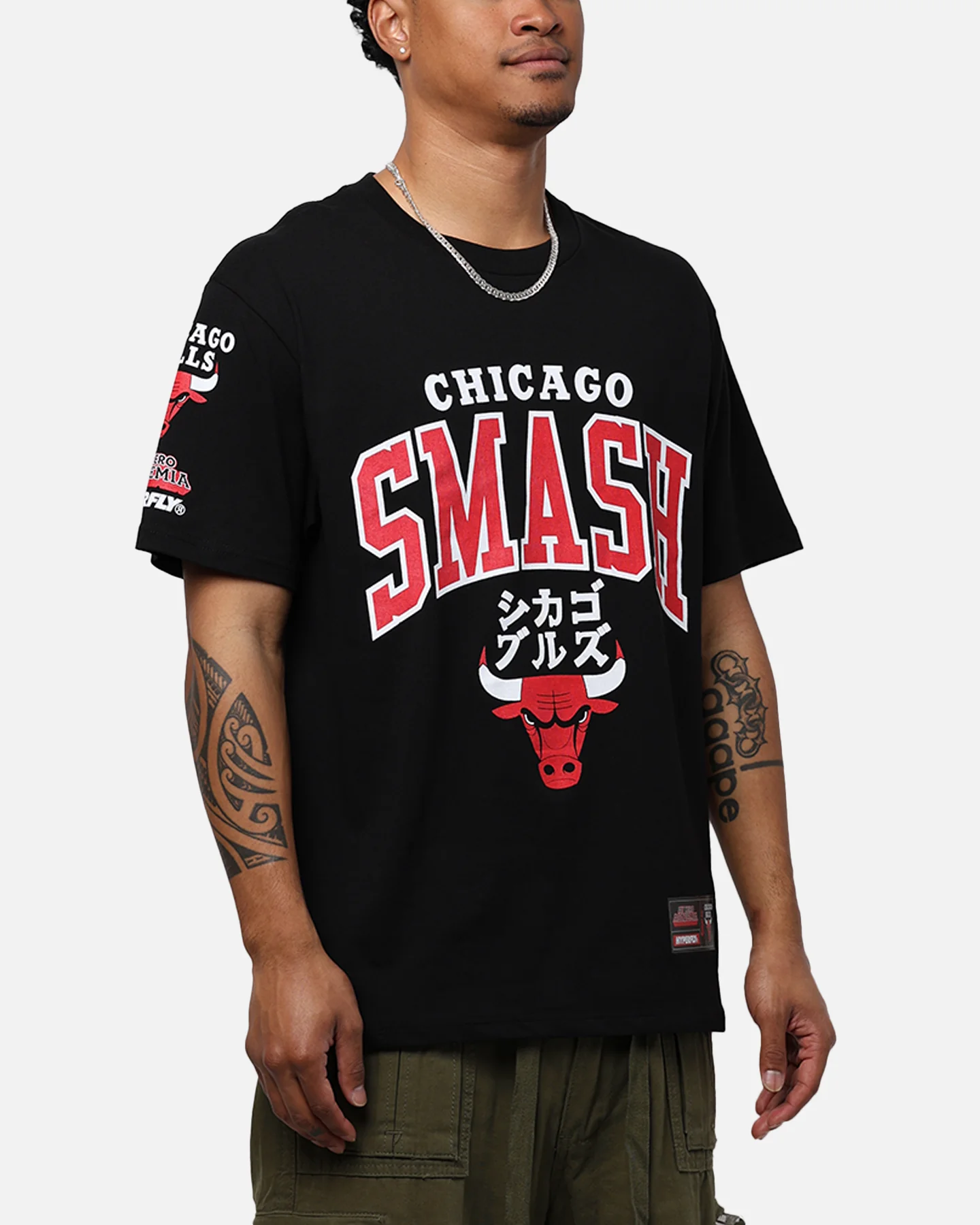 Hyperfly X My Hero Academia V NBA Chicago Bulls T-Shirt Black - Image 6