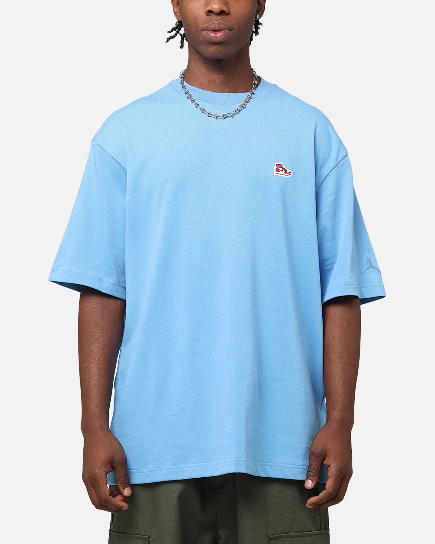 Jordan Brand Sneaker Patch Crewneck T-Shirt Legend Blue - Image 6