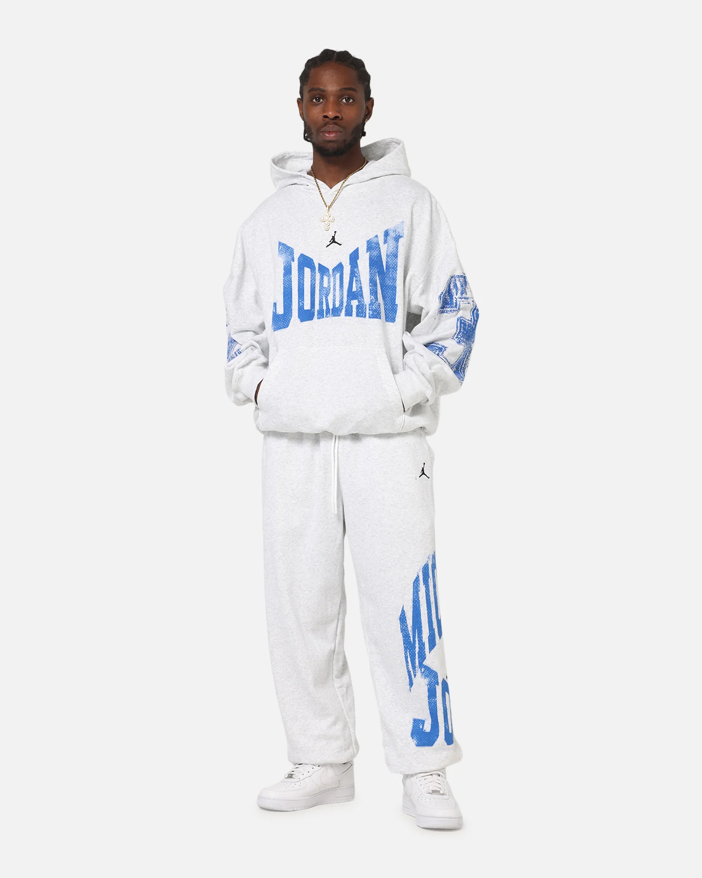 Jordan Brooklyn Collegiate Pullover Hoodie Birch Heather Grey - Image 2