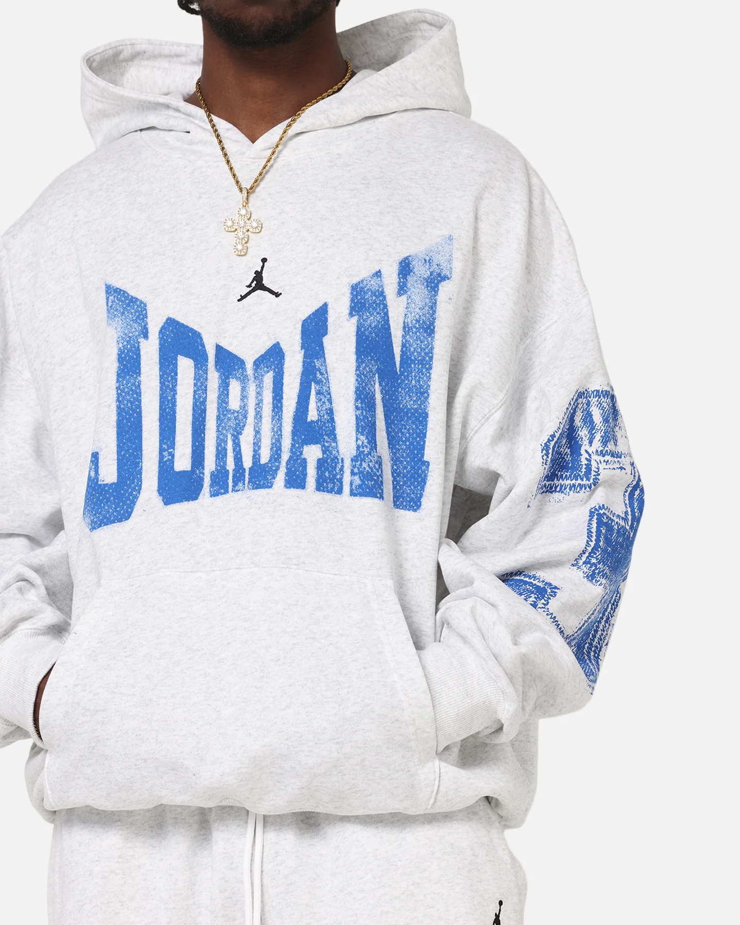 Jordan Brooklyn Collegiate Pullover Hoodie Birch Heather Grey - Image 6