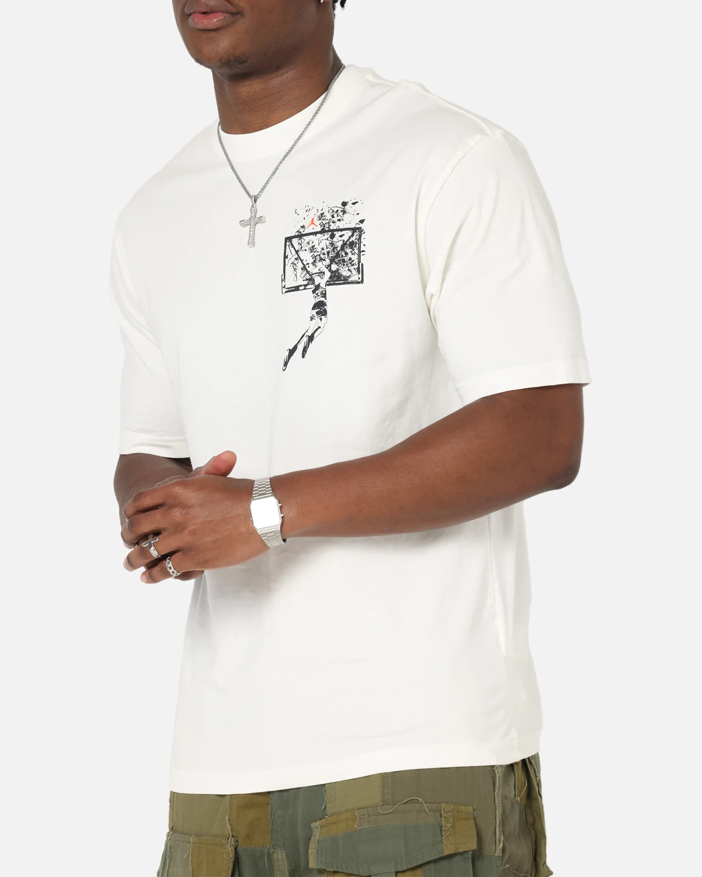 Jordan Brooklyn Shattered Back Board Oversized Graphic T-Shirt Sail - Image 8