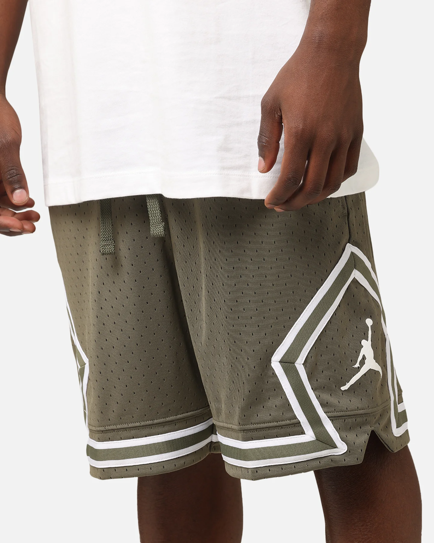 Jordan Dri-FIT Sport Diamond Shorts Medium Olive/White - Image 3