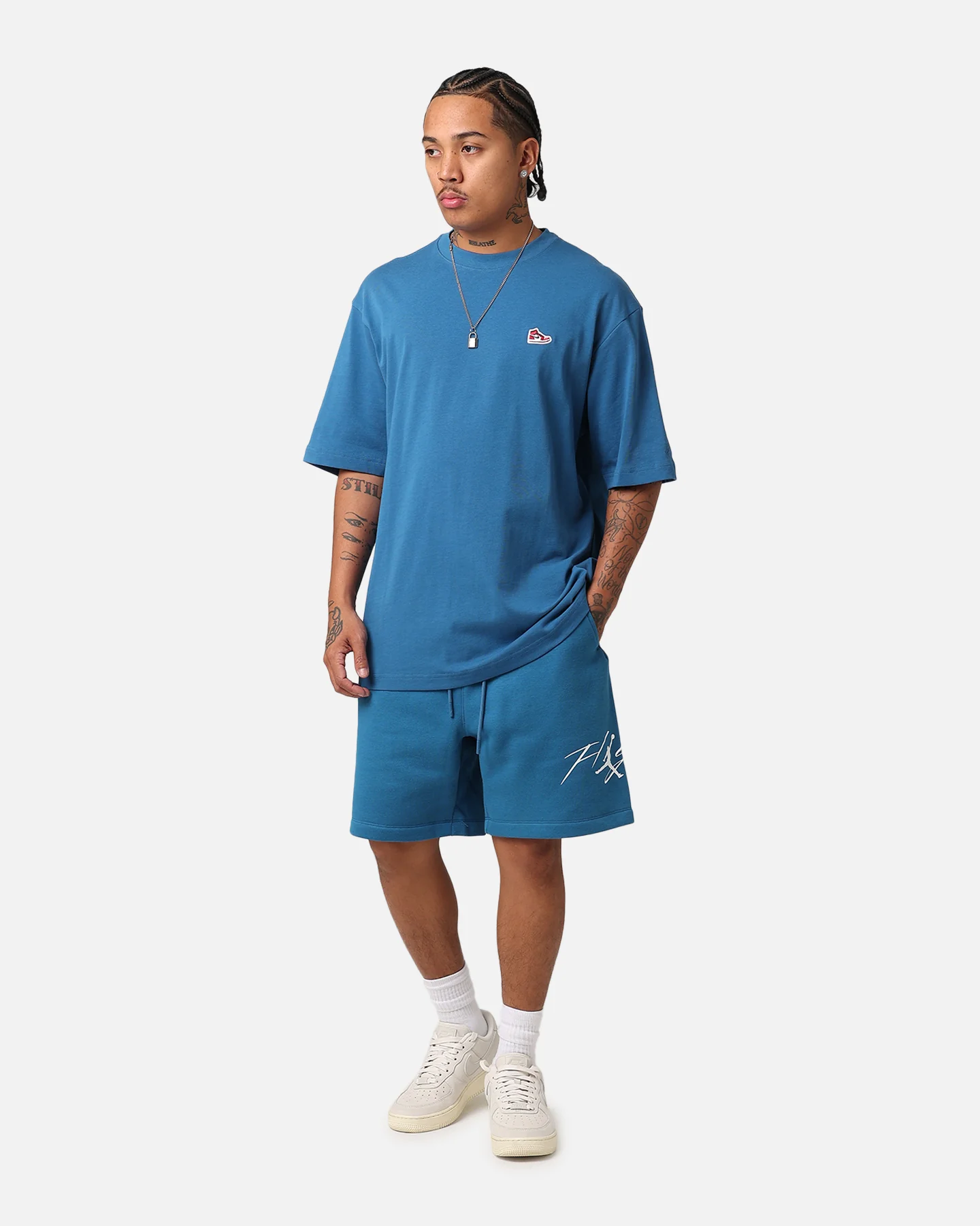Jordan Essential Brooklyn Fleece Harbour Shorts Industrial Blue - Image 2