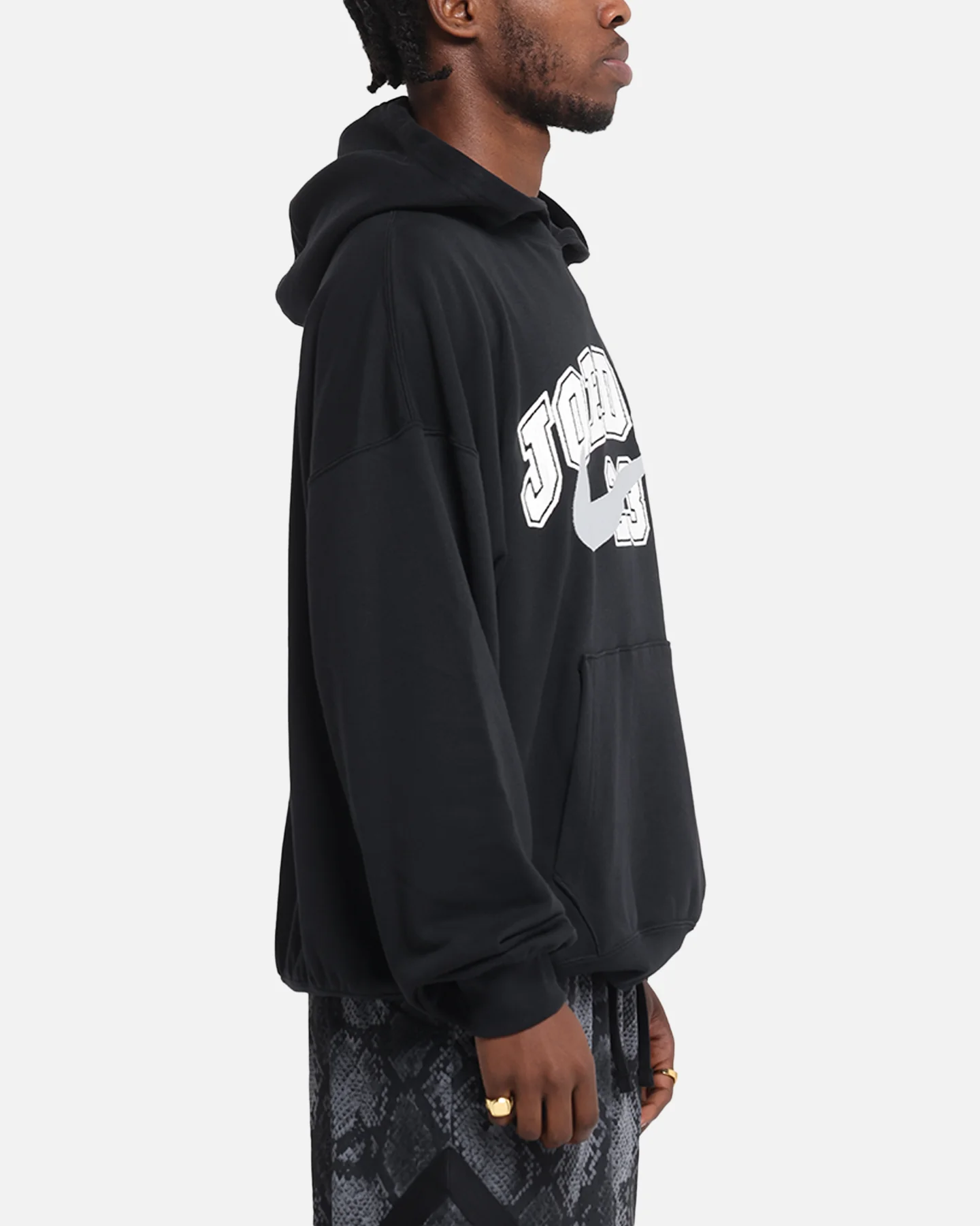 Jordan Jumpman MVP Oversized French Terry Pullover Hoodie Black/Grey - Image 4