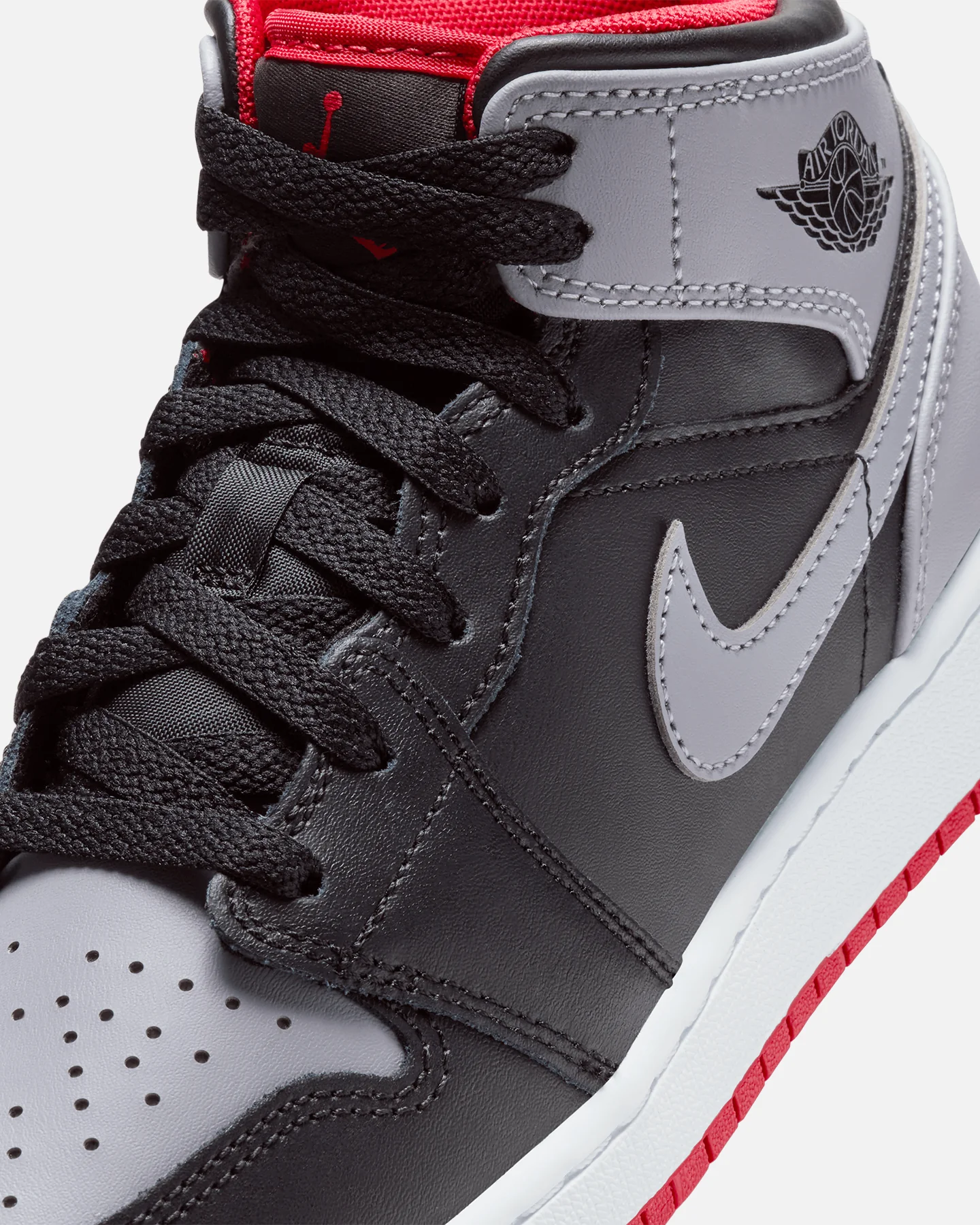 Jordan Kids' Air Jordan 1 Mid (GS) Black/Cement Grey - Image 6