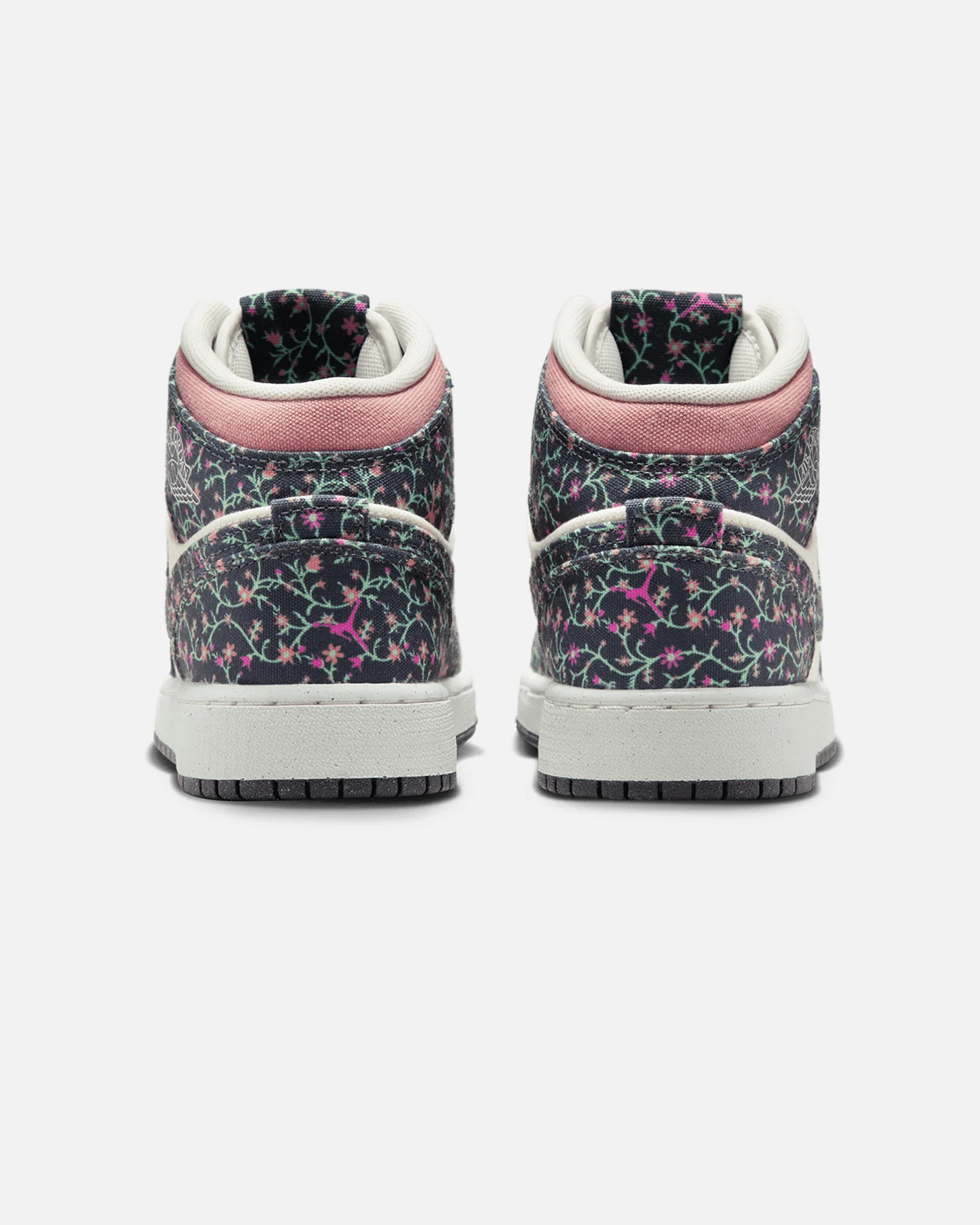 Jordan Kids' Air Jordan 1 Mid SE "Floral" (GS) Anthracite - Image 3