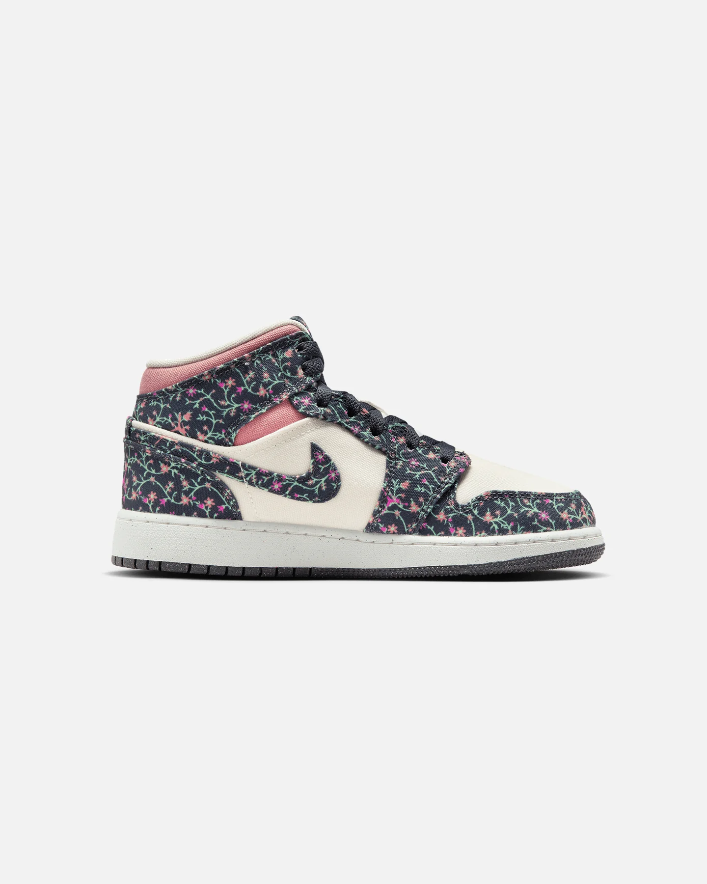 Jordan Kids' Air Jordan 1 Mid SE "Floral" (GS) Anthracite - Image 4