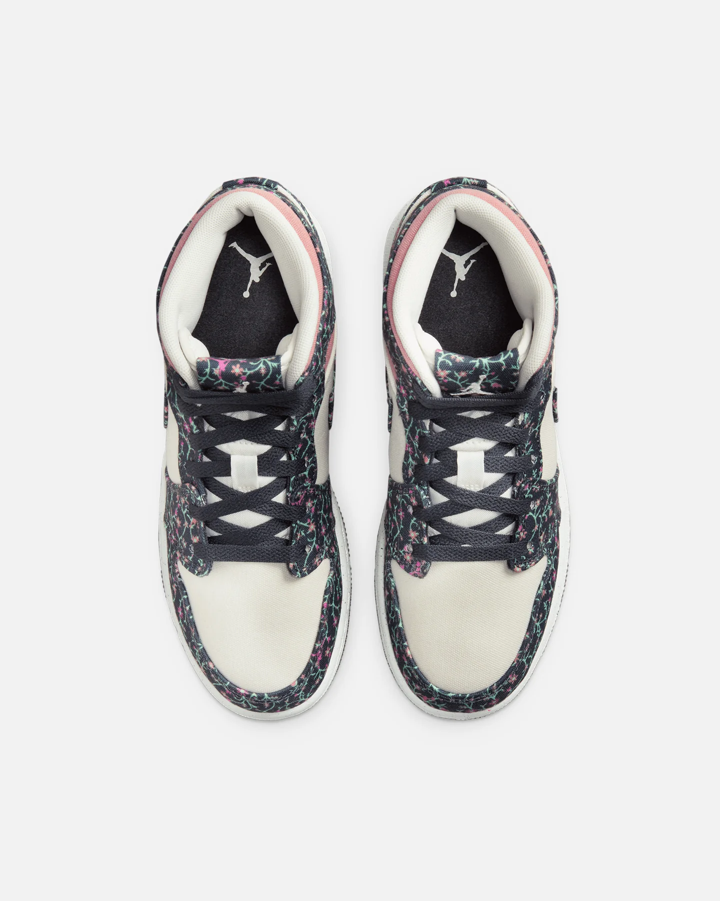Jordan Kids' Air Jordan 1 Mid SE "Floral" (GS) Anthracite - Image 7