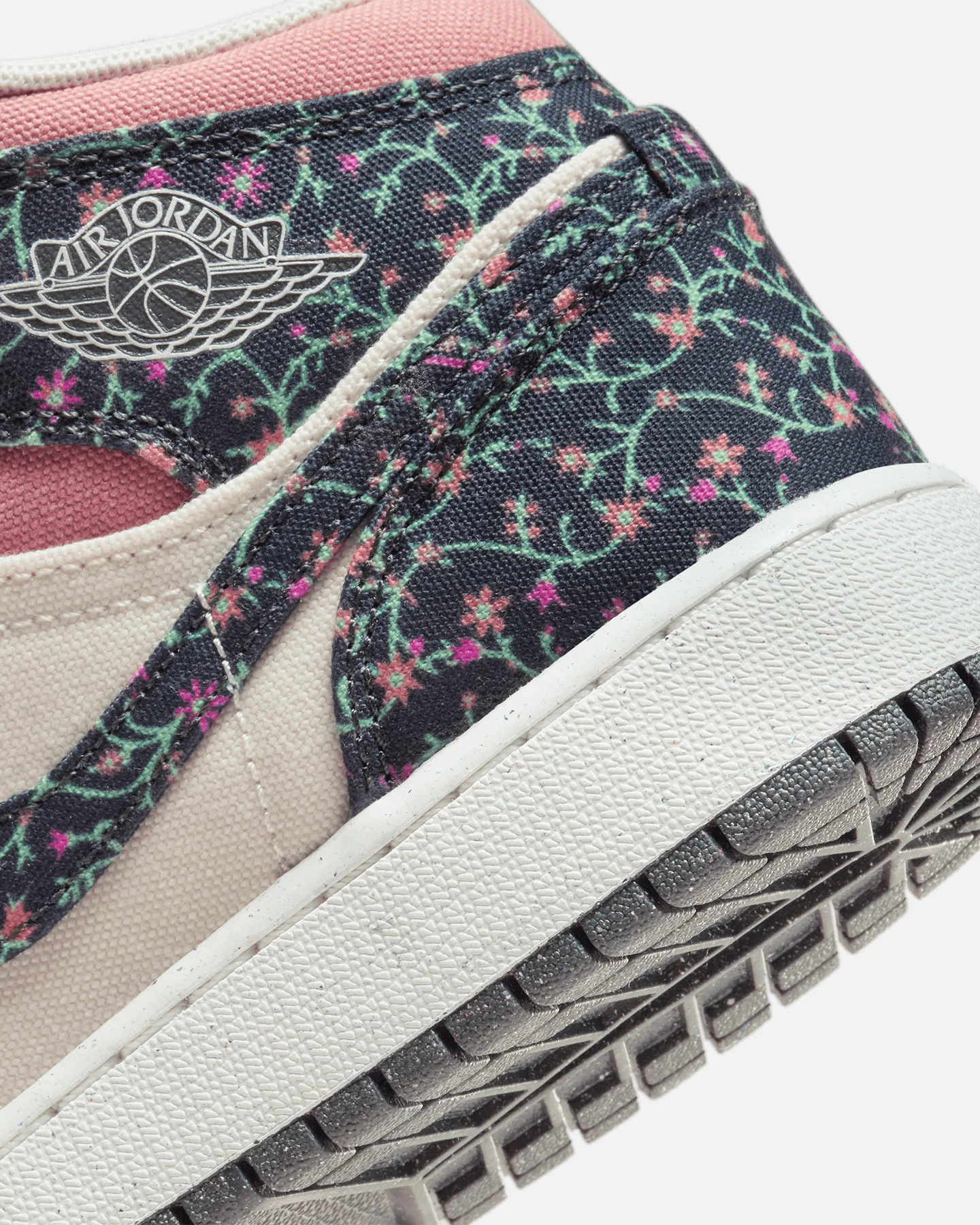 Jordan Kids' Air Jordan 1 Mid SE "Floral" (GS) Anthracite - Image 8