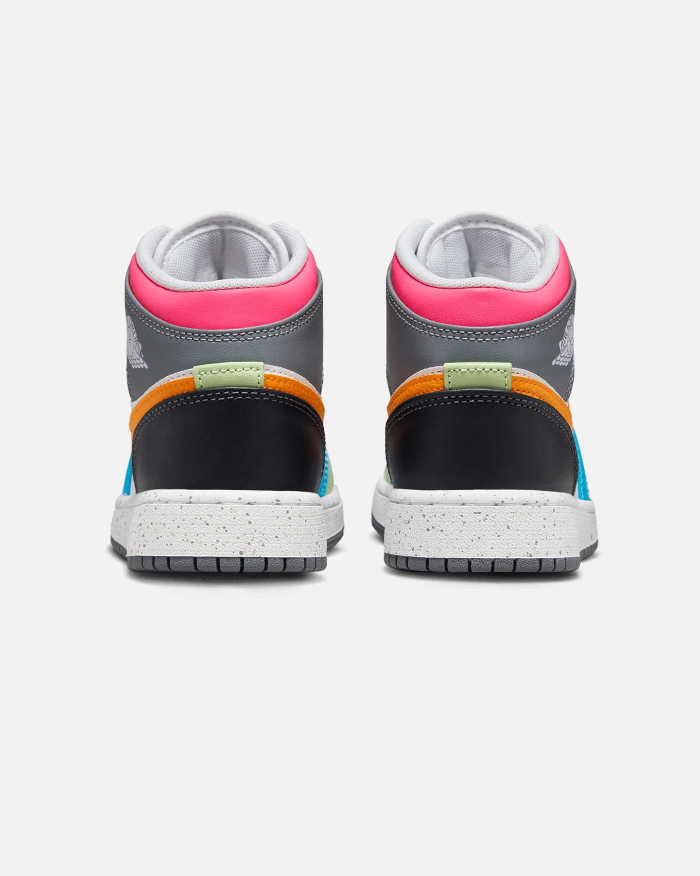 Jordan Kids' Air Jordan 1 Mid SE "Multi-Colour" (GS) White/Taxi/Dark Shadow/Hyper Pink/New Emerald/Vapour Green - Image 3